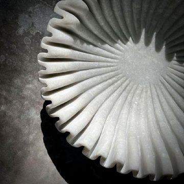 Nordstjerne Schüssel Schale Marblelous Scallop Marmor Weiß (30x9cm)