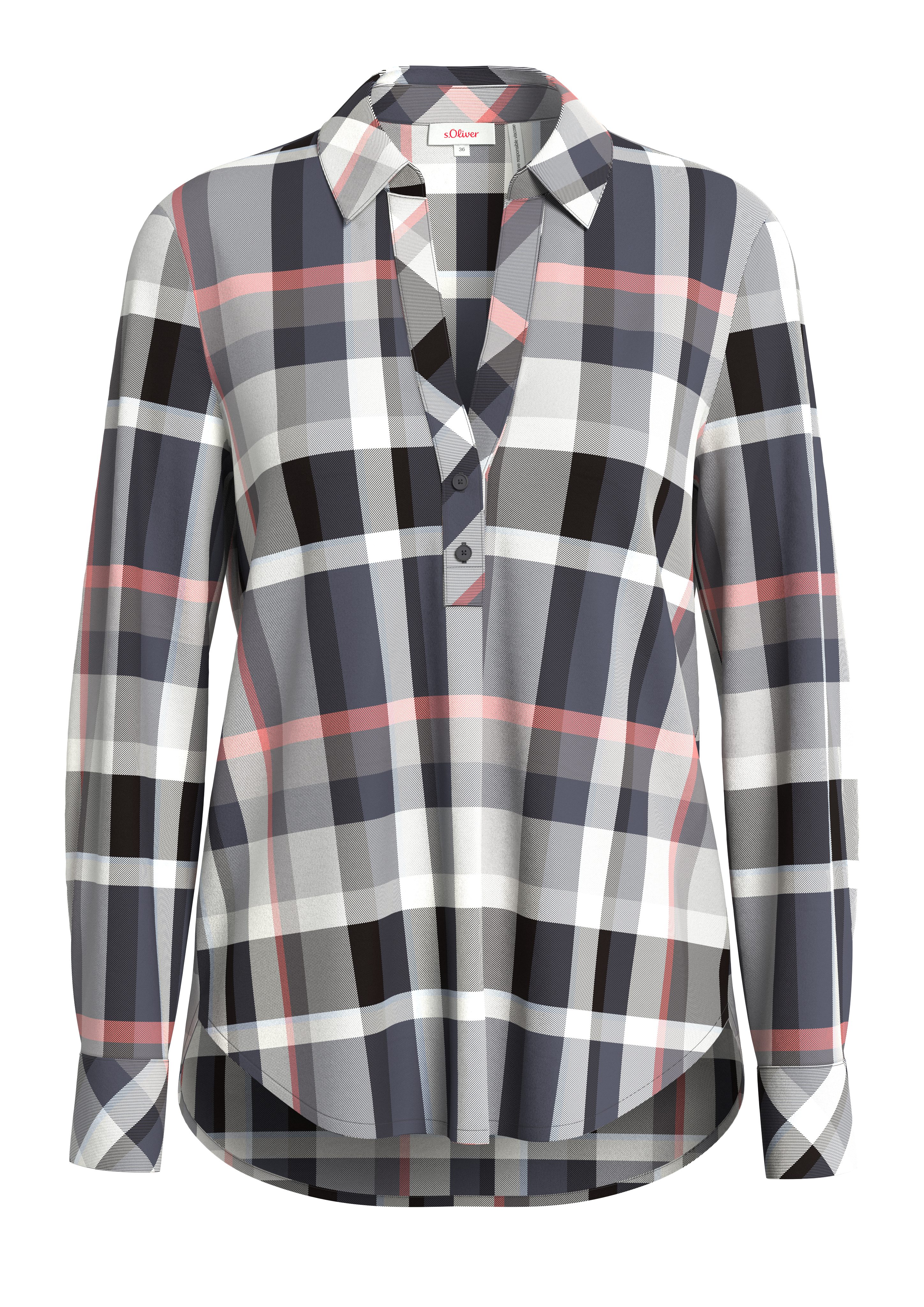 s.Oliver Langarmbluse mit Karo Muster