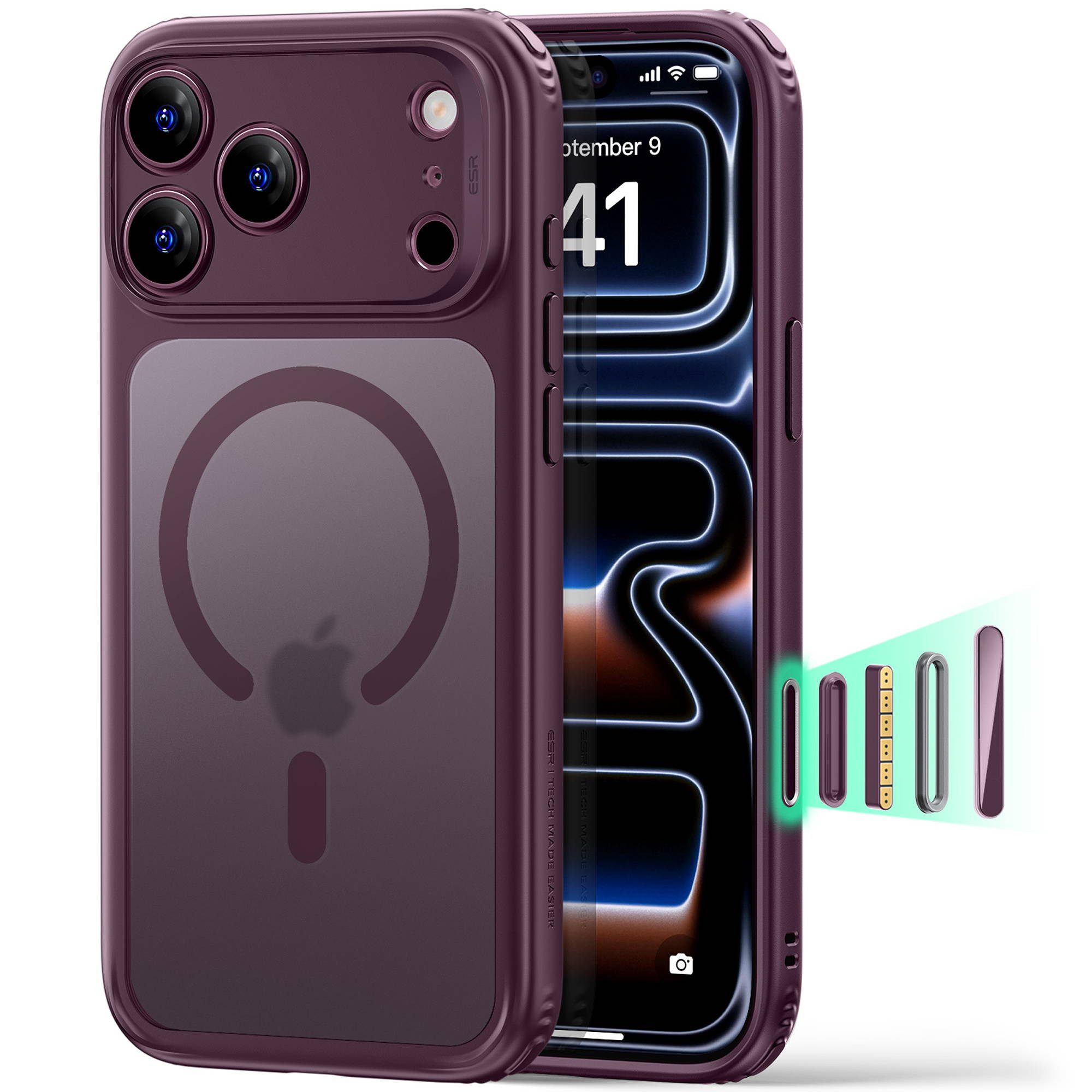 ESR Handyhülle Classic Hybrid Magnet Case für das iPhone 18 Pro Max/17 Pro Max, 3,66m Fallschutz, kratzfest, Kamerasteuerungstaste