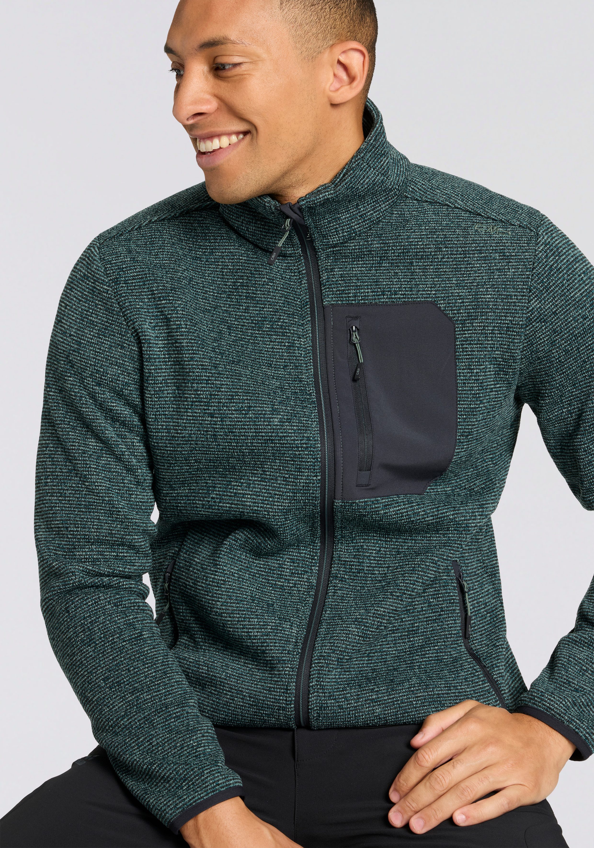 CMP Strickfleecejacke für sportliche Aktivitäten und Outdoor, atmungsaktives Polyester