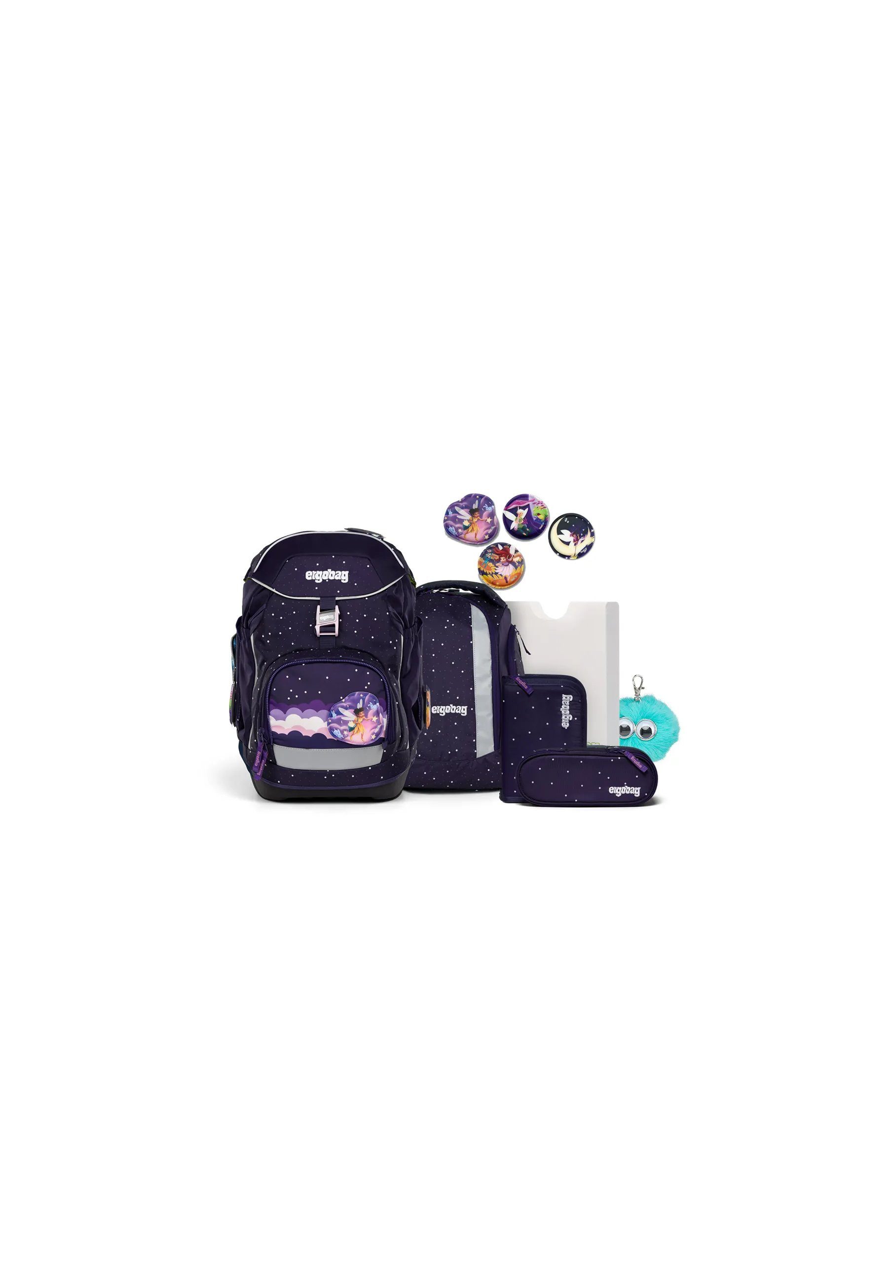 ergobag Schulranzen pack Set Bundle (7-tlg., 7-teiliges Set), größenverstellbares Rückensystem