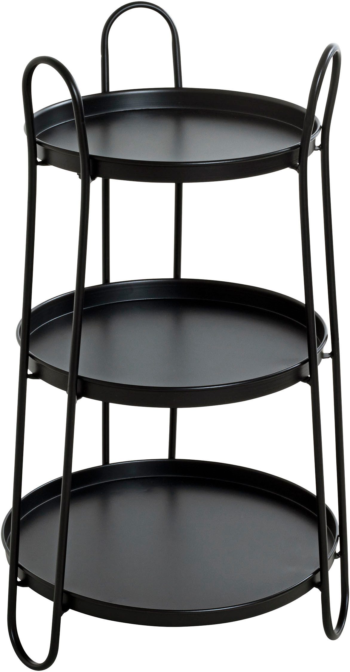 HAKU Beistelltisch Sofatisch, Wohnzimmertisch (1-St), rund - aus Metall Schwarz - Ø/H 43/72 cm