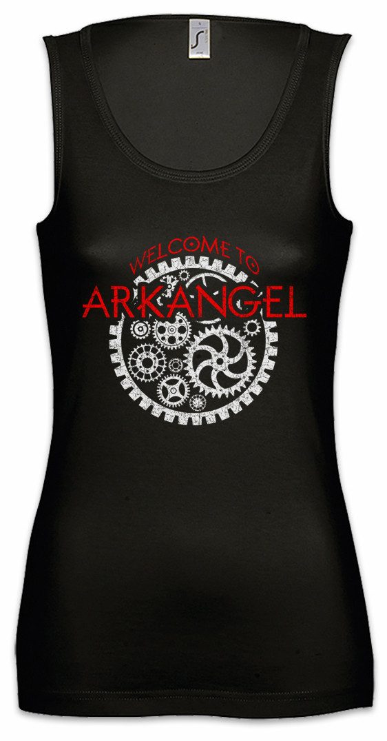 Tanktop Welcome To Arkangel Ärmelloses Damen T-Shirt Mortal City Stadt Engines