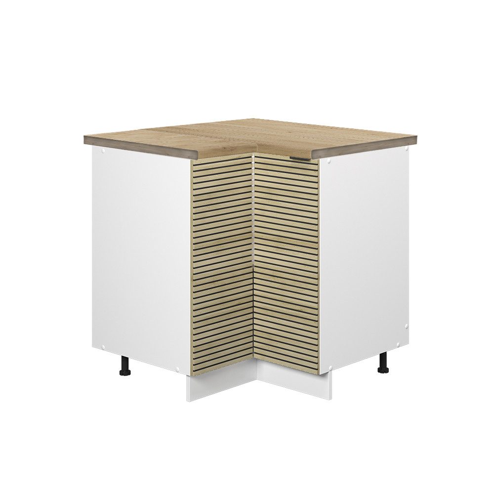 Vicco Eckunterschrank Fame-Line, Eiche Paneel/Weiß, 80.5 günstig online kaufen