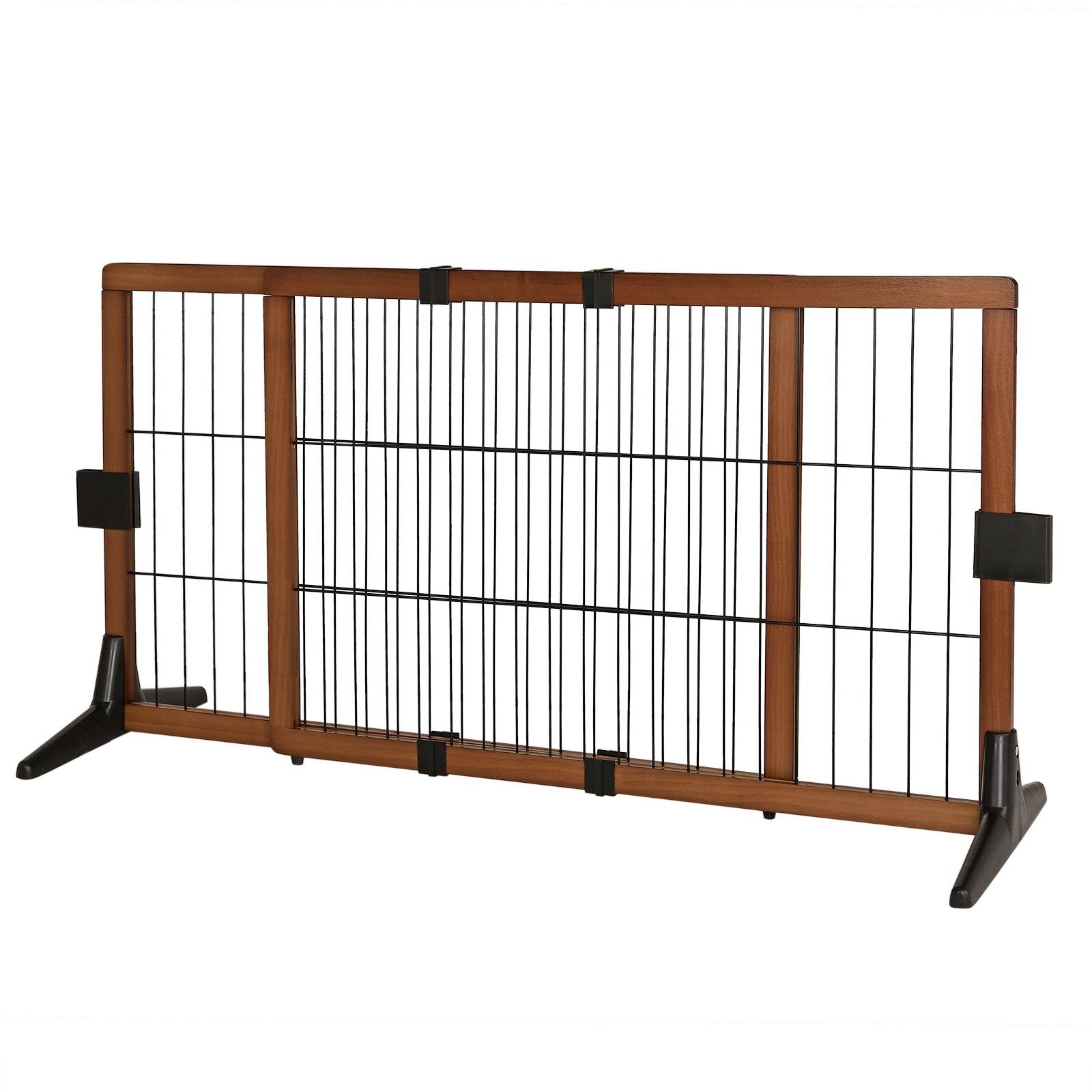 lionto Hundegitter aus Pinienholz, Welpenschutzgitter (ausziehbar 106-180 cm, Höhe 50 cm, 1 St., Absperrgitter), flexibel & standfest