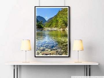 Sinus Art Poster 60x90cm Landschaftsfotografie Poster Flussbett im Sommer