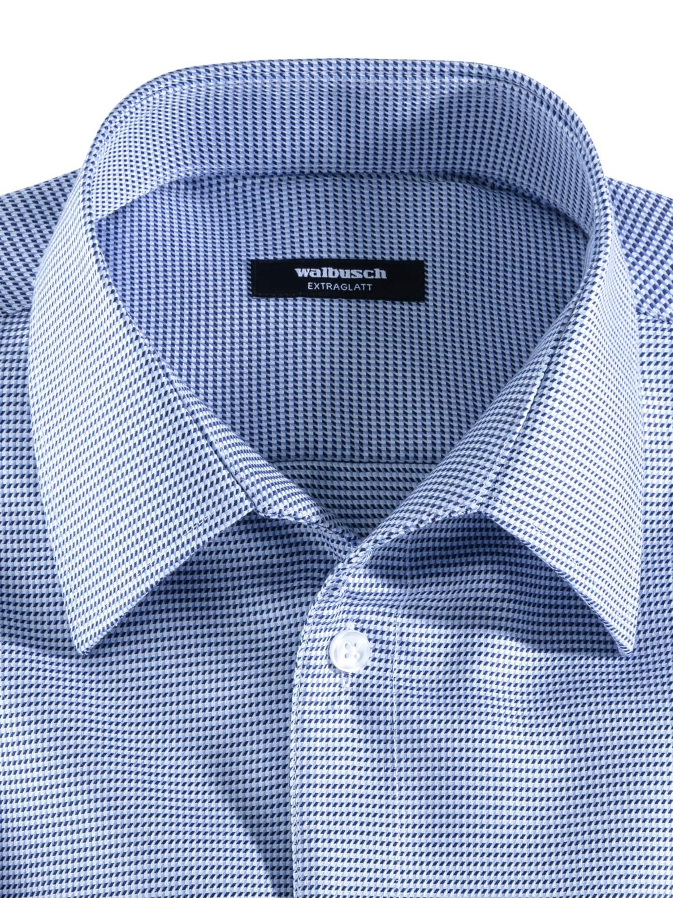 Walbusch Businesshemd Herren Bügelfreies Hemd mit Relax-Kragen Comfort Fit 100% Baumwolle, Extraglatt & pflegeleicht