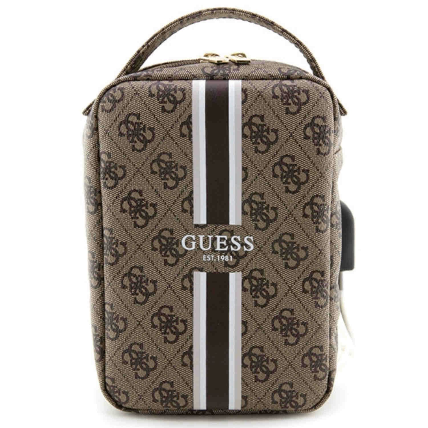 Tablet-Hülle Guess Universell Tablet Tasche Umhängetasche 4G Printed Stripes Braun