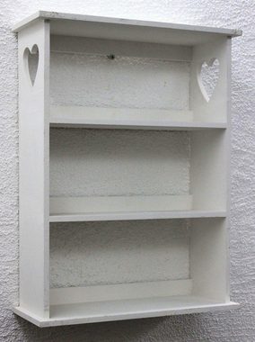 DanDiBo Wandregal Wandregal mit Herz 12013 Regal 50 cm Vintage Shabby Landhaus Küchenregal Weiß