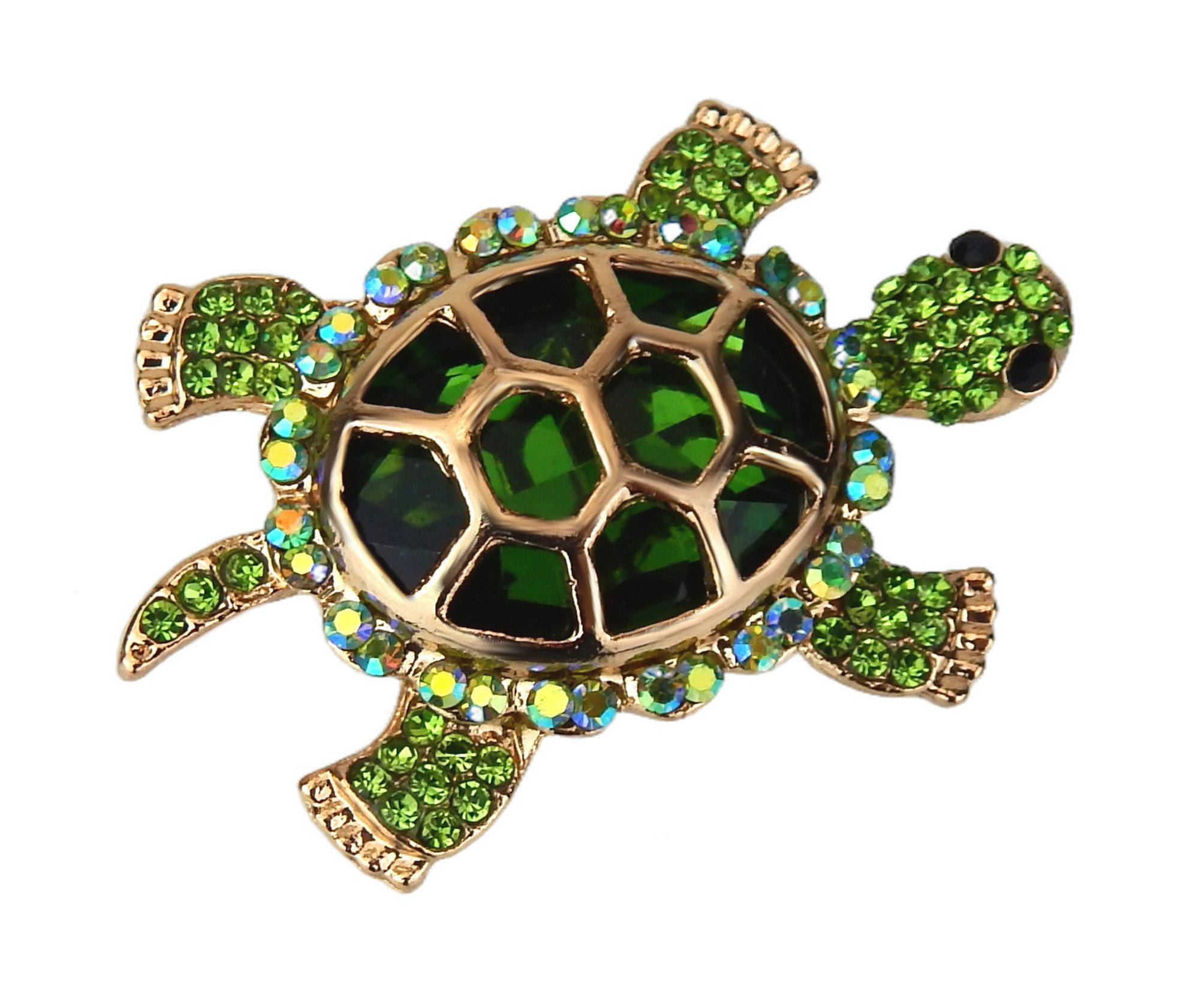 Ella Jonte Brosche, Schildkröte Strass Ziernadel in 3 Farben gold grün rosa günstig online kaufen