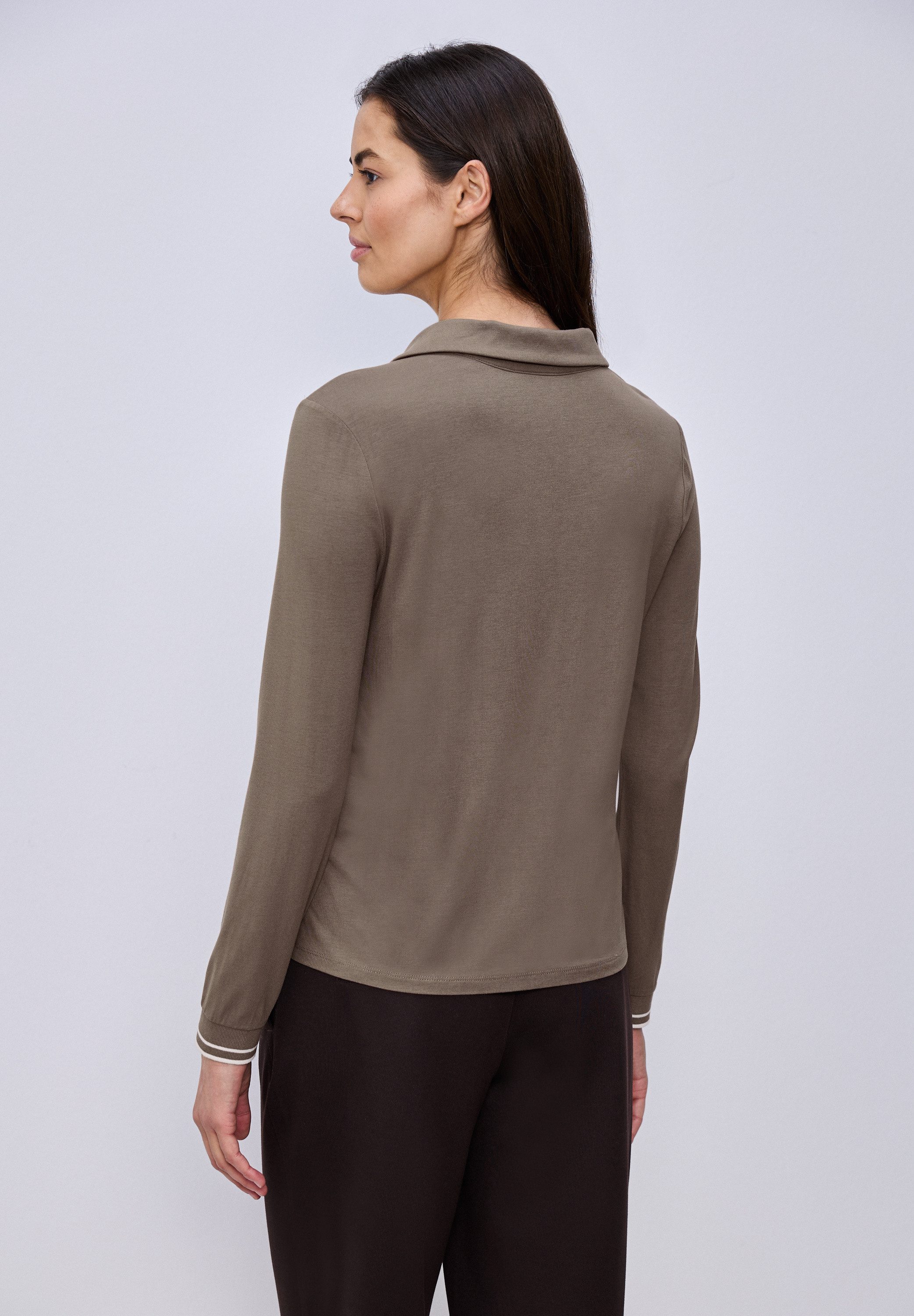 STREET ONE Langarmshirt mit College-Style Details