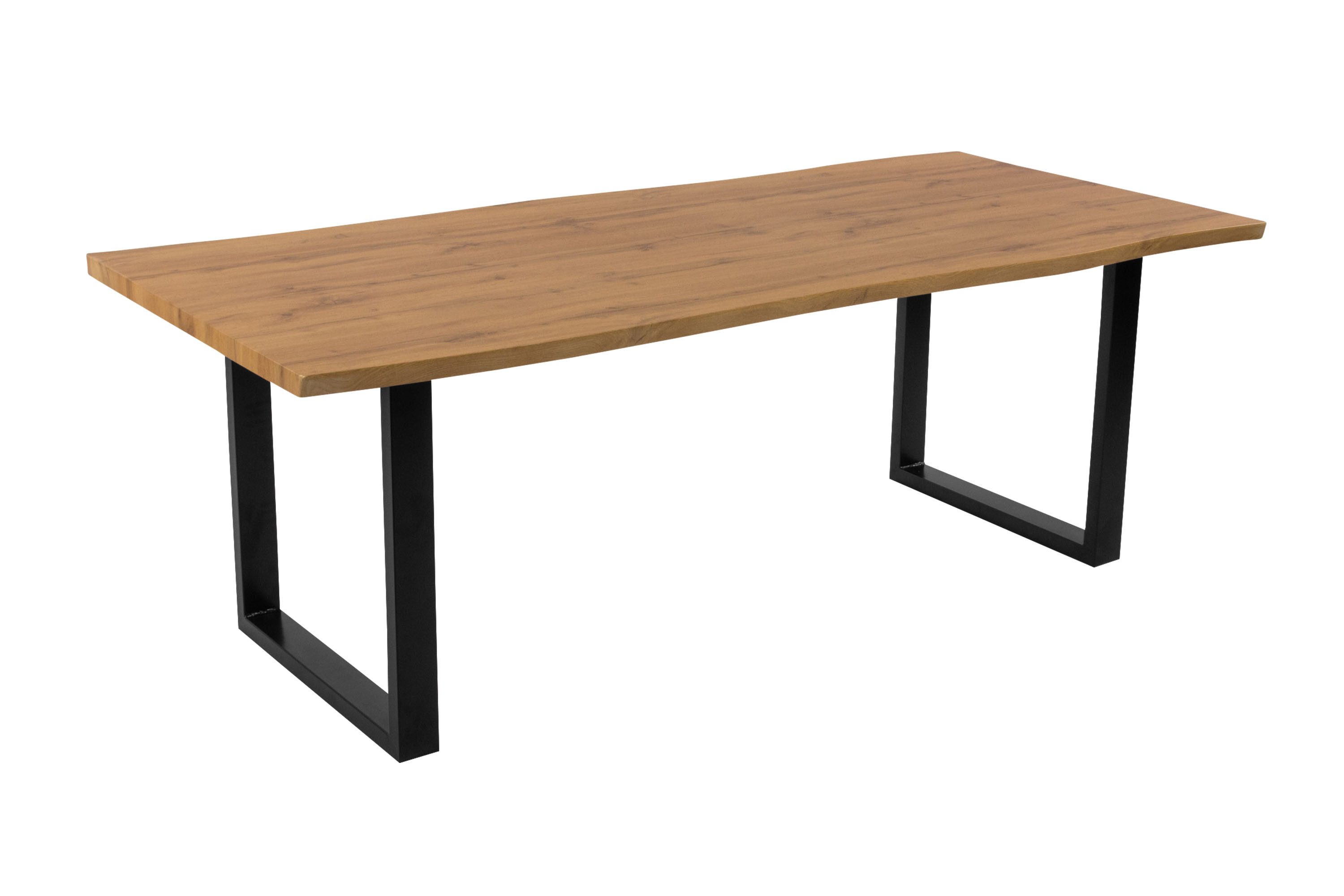 Loreno® Esstisch Holz Wildeiche-Optik, Baumkante, Metallgestell günstig online kaufen