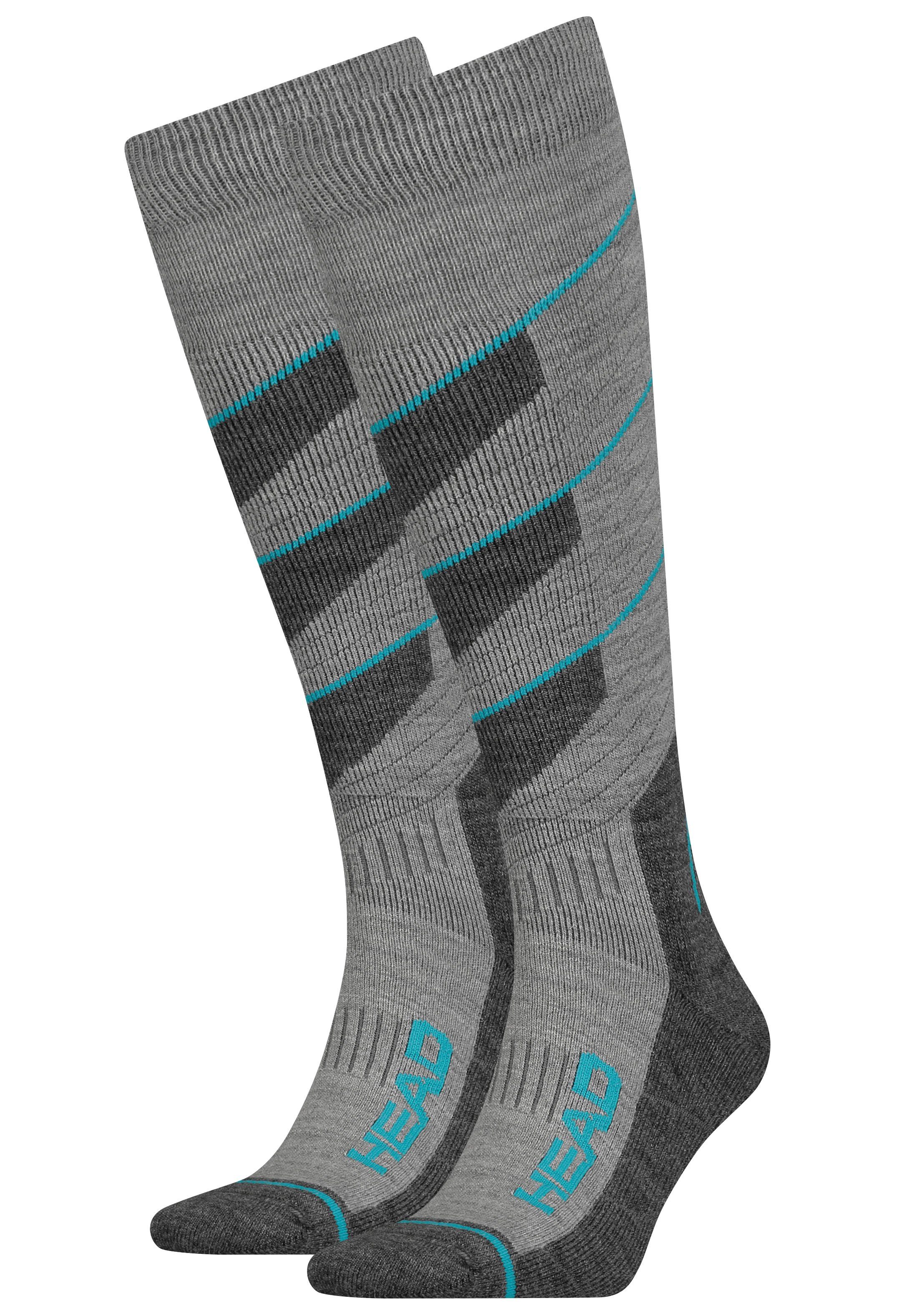 Head Skisocken (Packung, 2-Paar) Mit Wollanteil grey / sky blue combo | Wandersocken