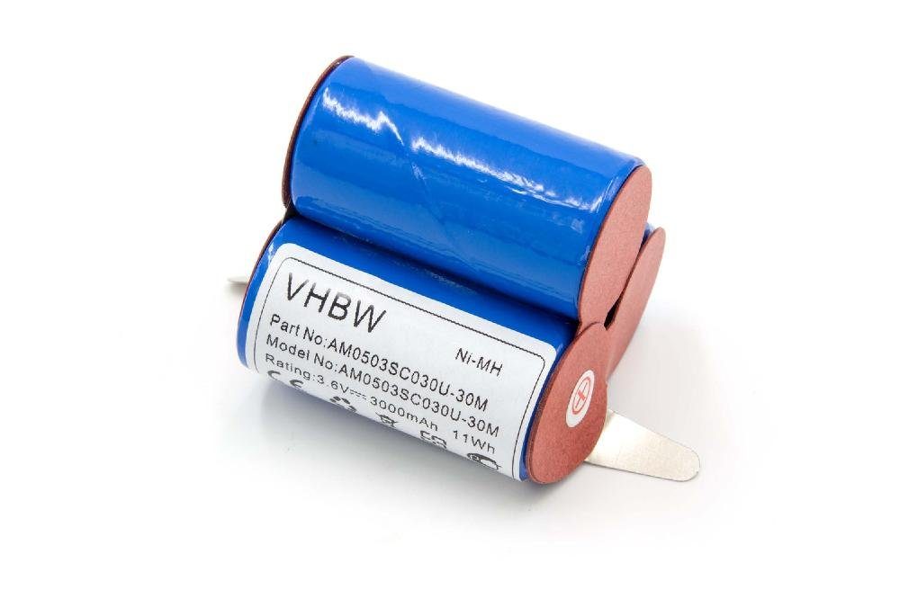 vhbw kompatibel mit AEG Emerich SIPA, Electrolux AG41W, E BP 0017, D-SCX3 Staubsauger-Akku NiMH 3000 mAh (3,6 V)