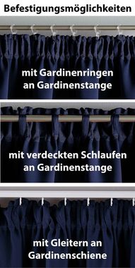 Vorhang, Gardinenbox, verdeckteSchlaufen (2 St), verdunkelnd, Blickdicht »NewYork« Thermo-Gardine Blackout Kräuselband Raffhalter 202020610-2