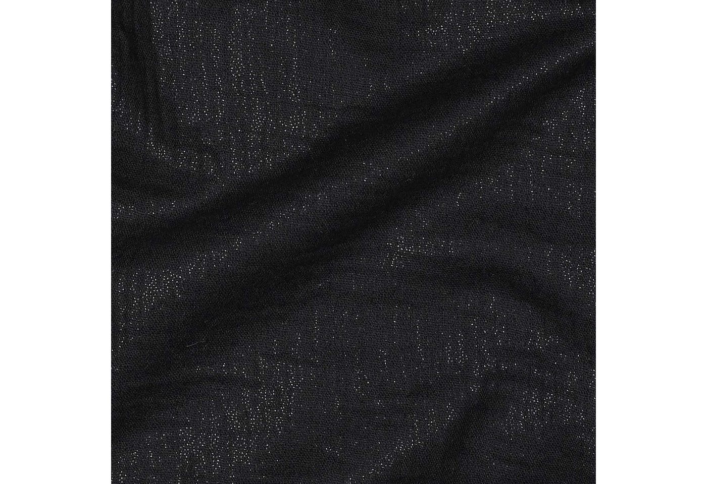Thumbnail - maDDma Stoff Musselin Stoff mit Glitzer 50x136cm uni Meterware Mulltuch Baumwolle, 001 - schwarz