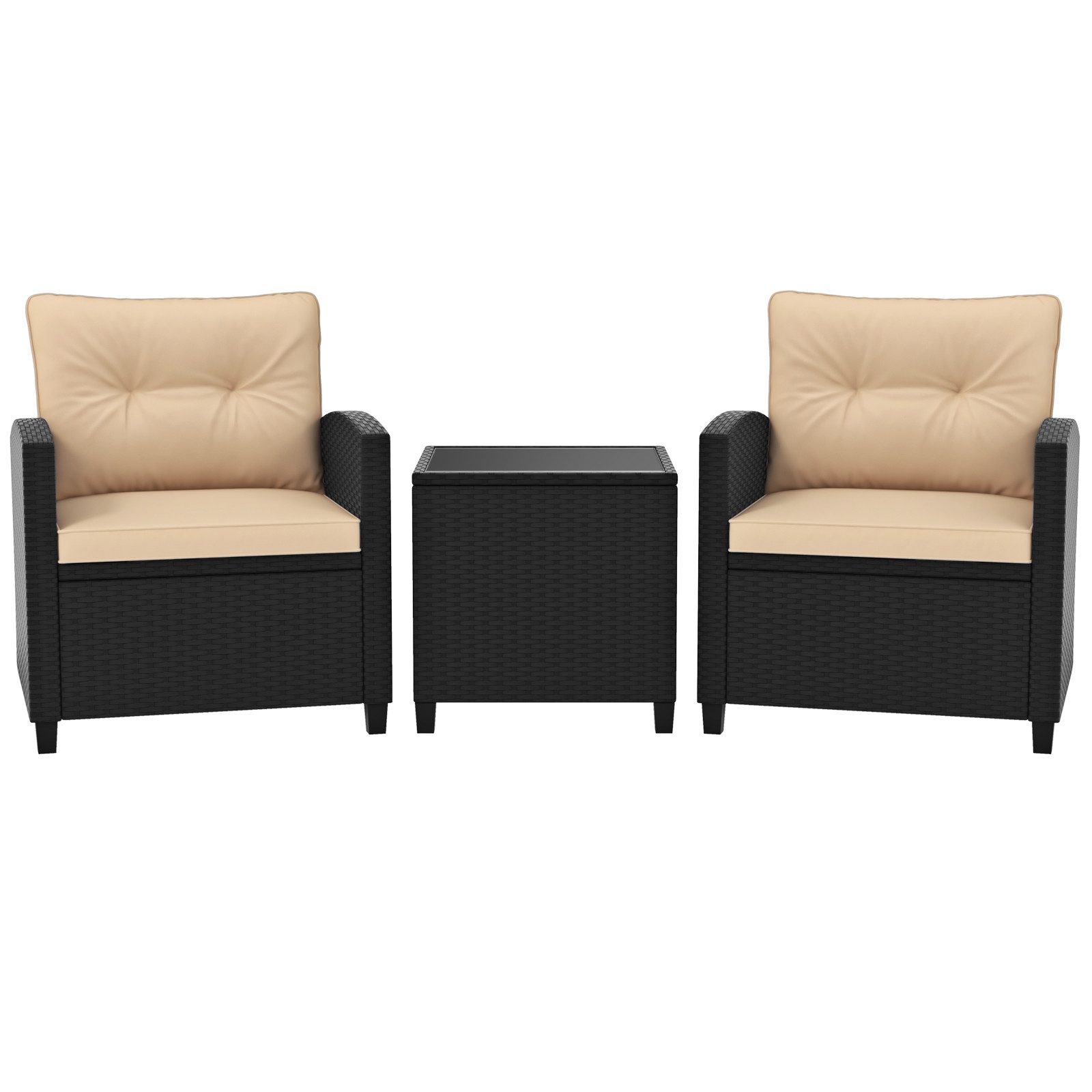 KOMFOTTEU Gartenlounge-Set, (3-tlg), Rattan Gartenmöbel Set, günstig online kaufen