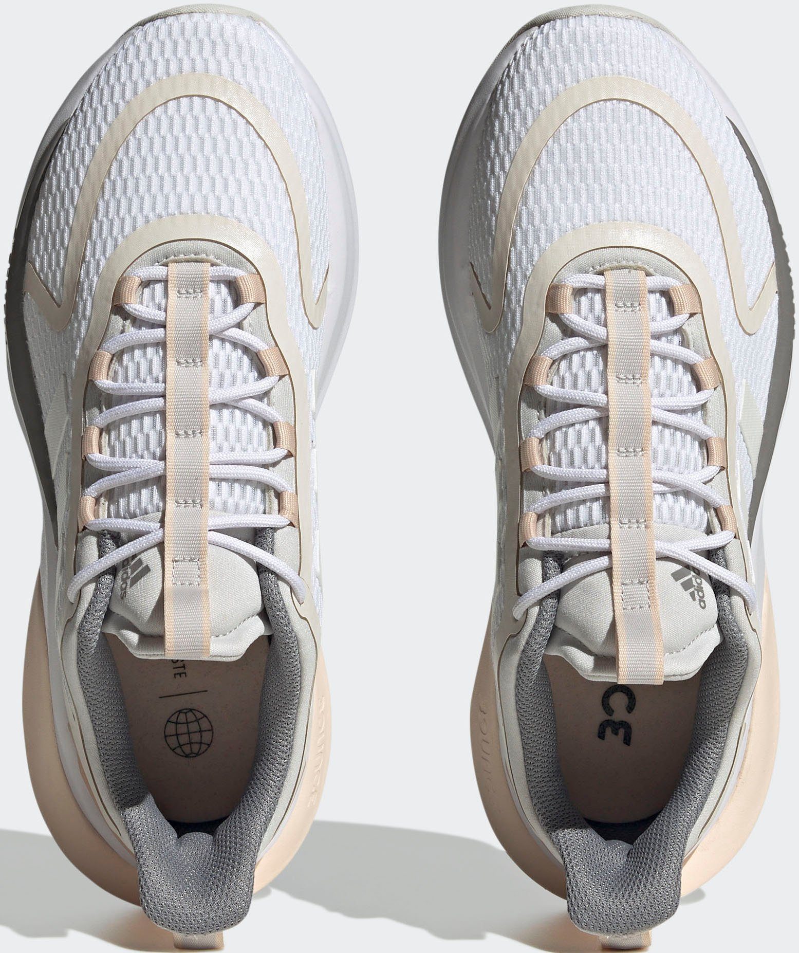 Three / ALPHABOUNCE+ Zero / adidas White Sneaker Grey Cloud SUSTAINABLE BOUNCE Sportswear Metallic