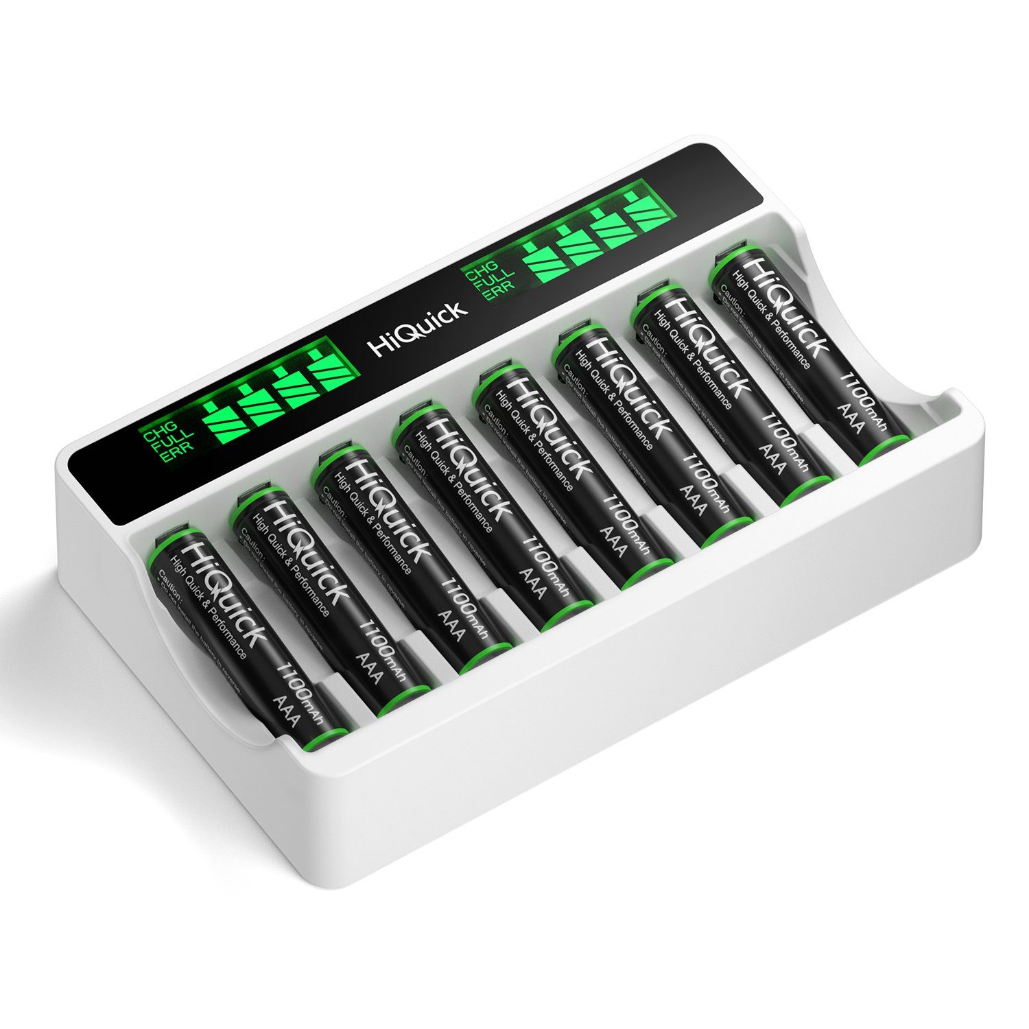 HiQuick Akku Ladegerät mit AAA Akku 8 Stück, für Mignon AA,Micro AAA  Batterien Batterie-Ladegerät