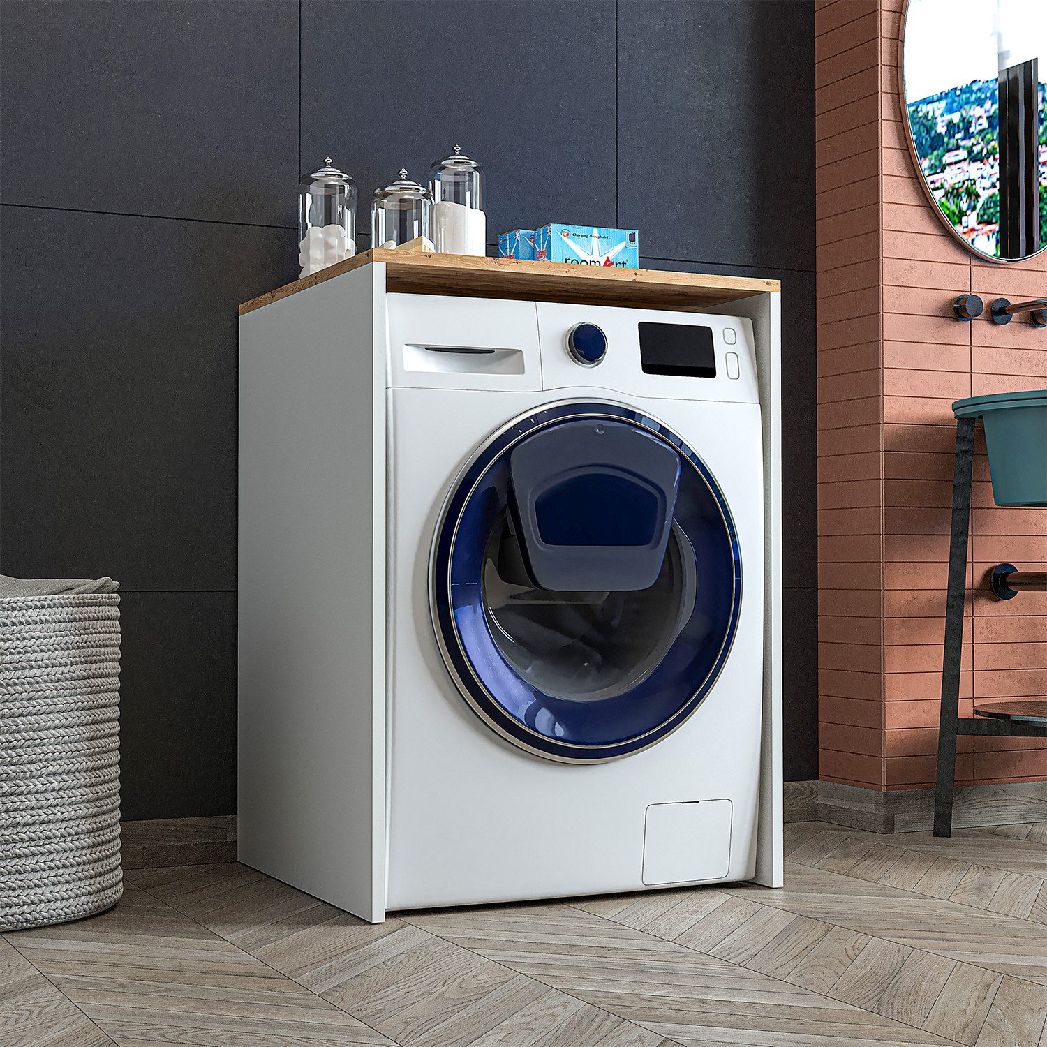 Roomart Waschmaschinenunterschrank CMD-1 (Badezimmer Waschmaschinenüberbau günstig online kaufen