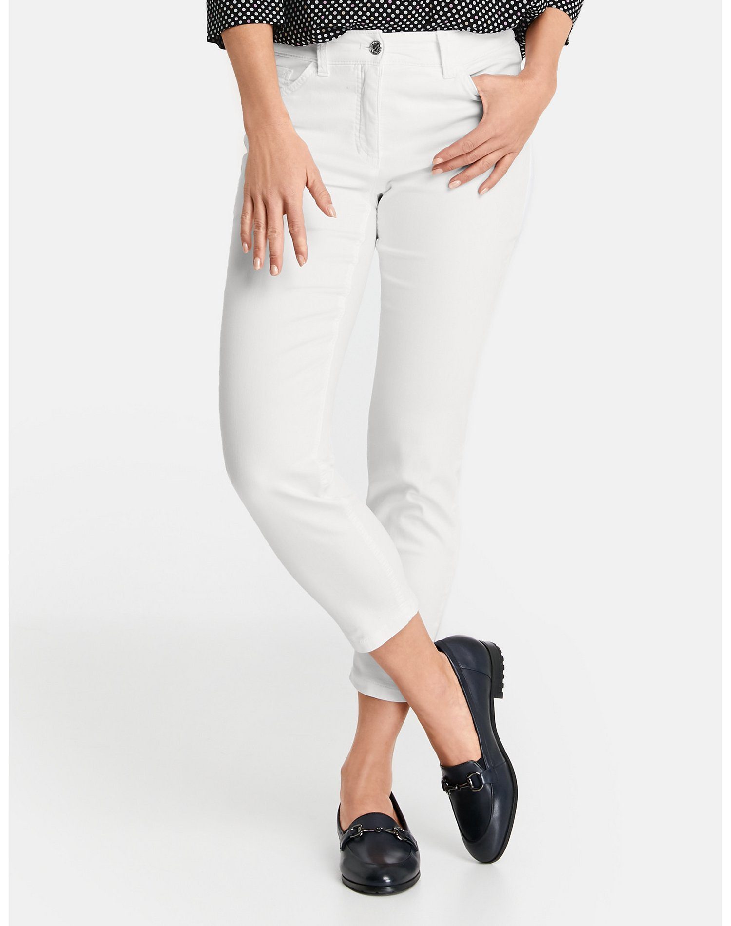 GERRY WEBER 7/8-Jeans 7/8 Hose Best4me 5-Pocket weiß/weiß