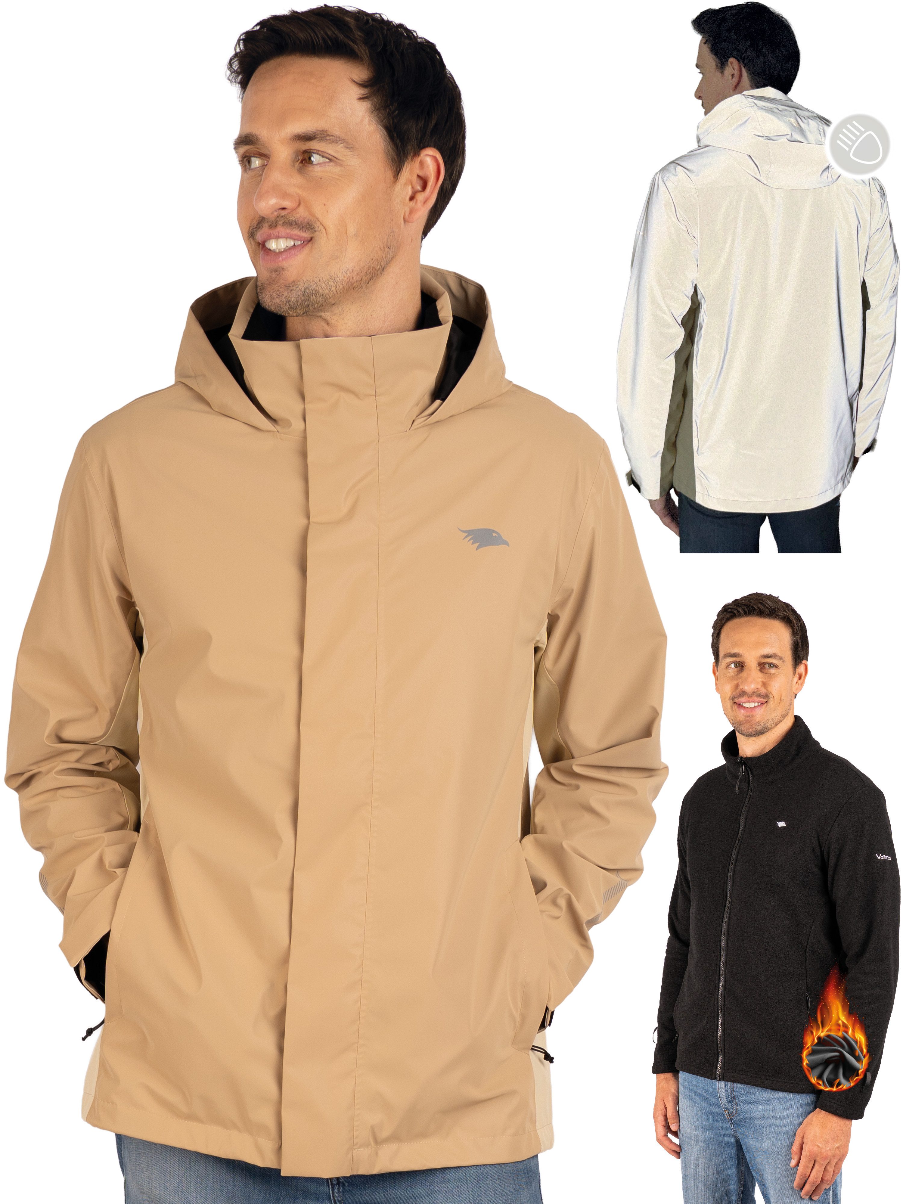 Valkental 3-in-1-Funktionsjacke für Herren (Reflektierend & günstig online kaufen