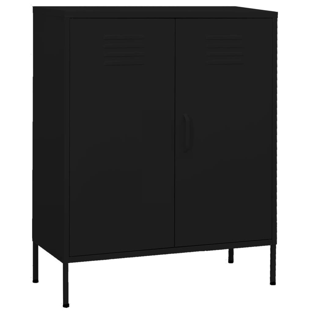 Schwarz (1-St) vidaXL Lagerschrank Stahl cm Fächerschrank 80x35x101,5