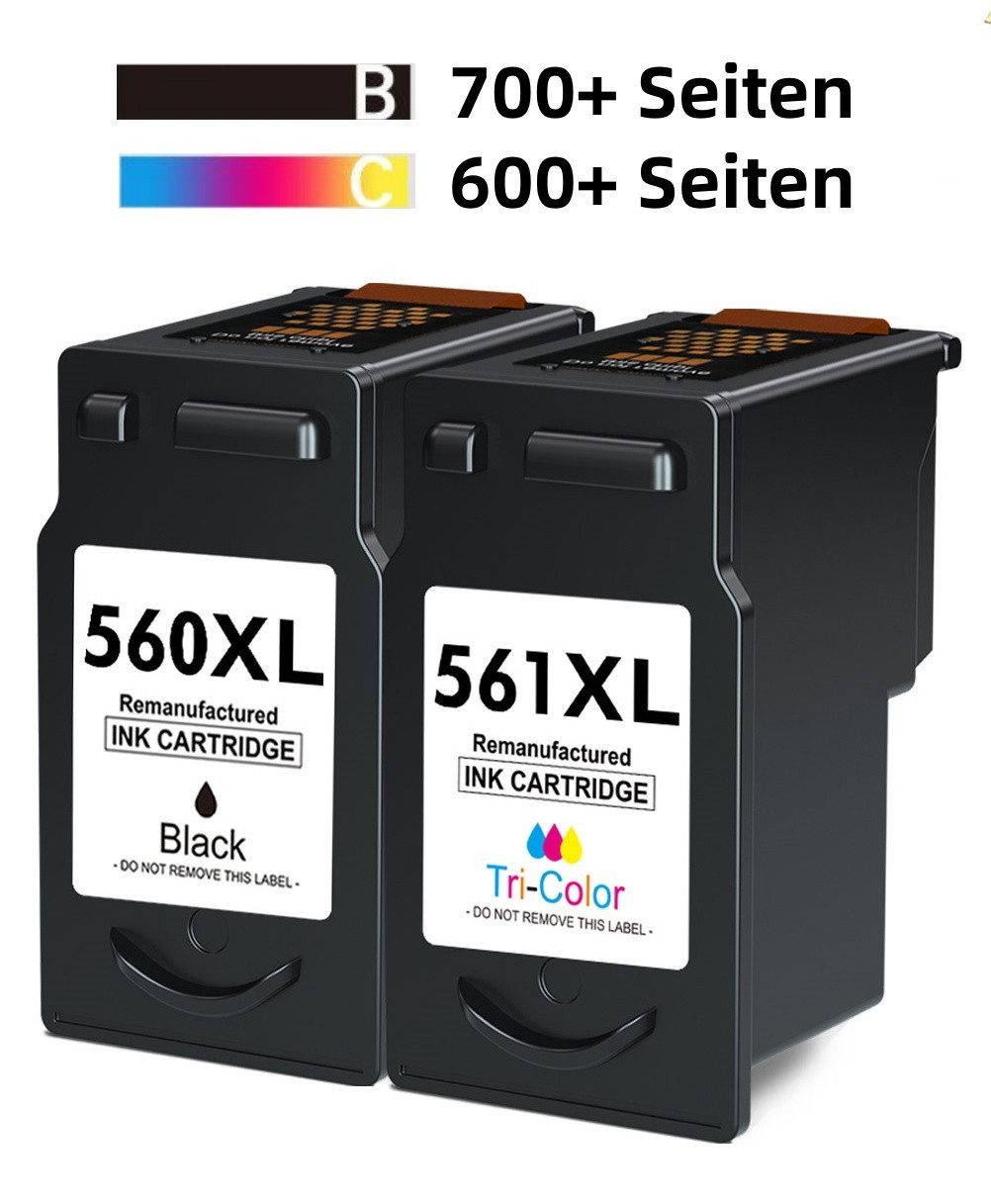 Toner Kingdom PG-560XL CL-561 XL für CANON 560 561 Tintenpatrone (Pixma TS5352 TS5350 TS5351 TS5352 TS5353 TS7450 TS7451)