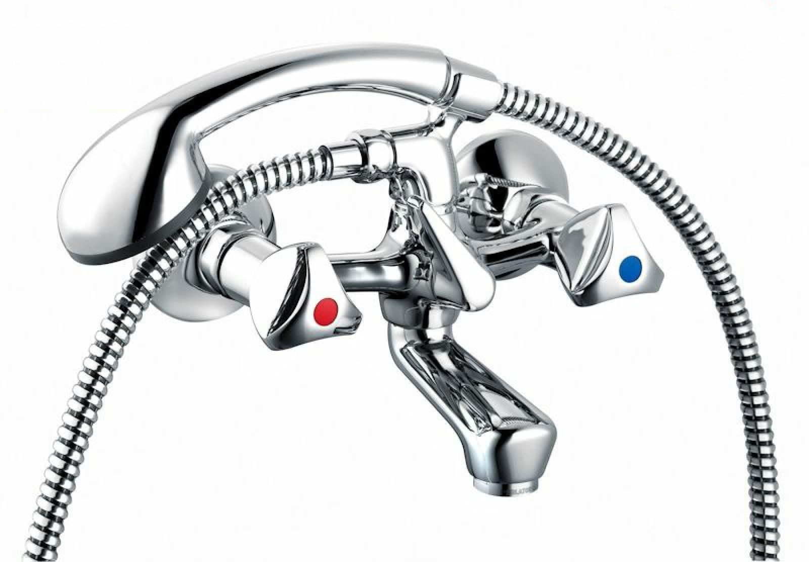 heinrichschulte Wannenarmatur Zweigriff Wannenarmatur classic-line 105 - mit Brausegarnitur