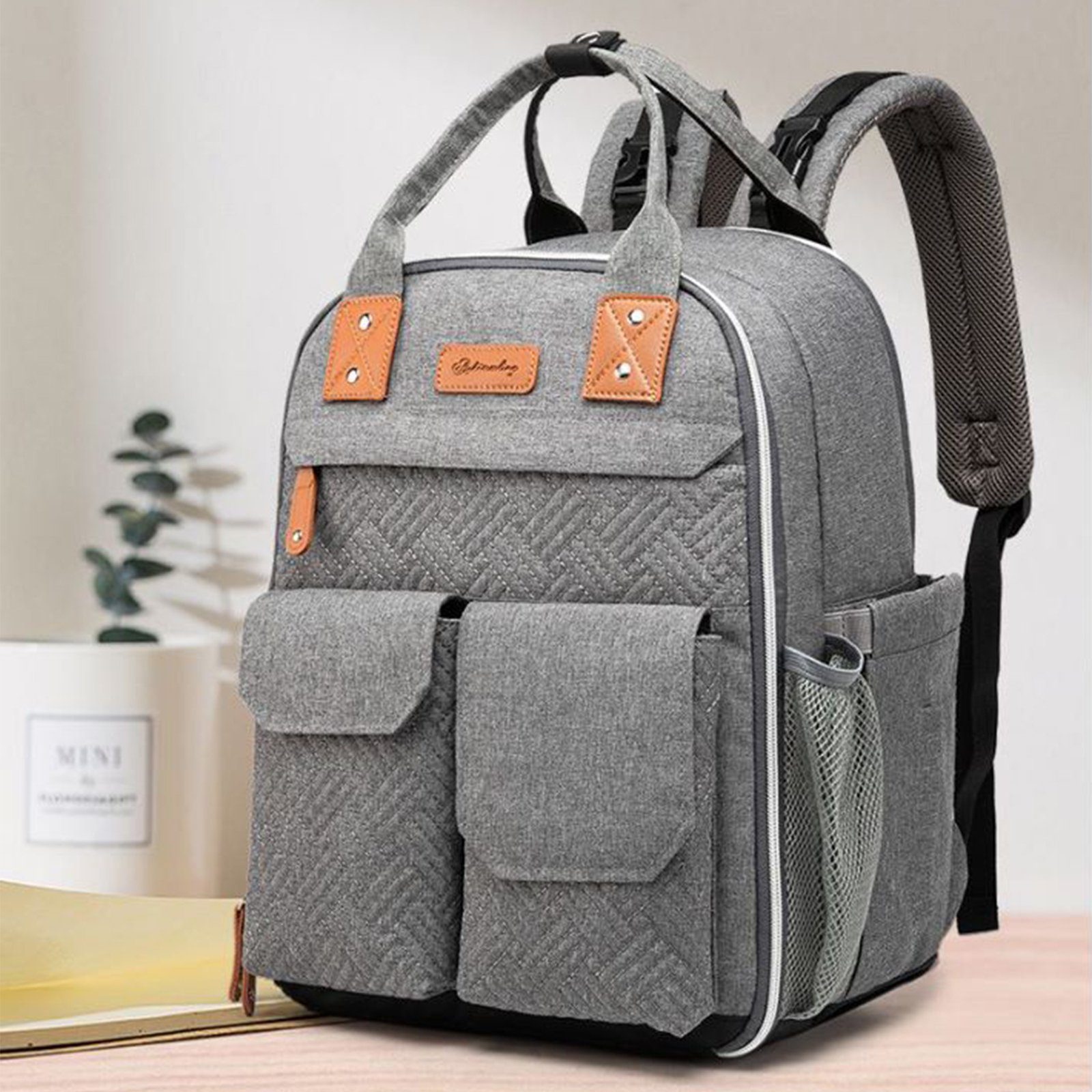 Baby Multifunktions-Babytaschen Wickeltasche Isoliertasche Wärmeisolierte Wickelrucksack Milchfläsche Rucksack Tasche REDOM Wickelrucksack), Multifunktional, mit Wickelauflage Kinderwagengurte (Windeln Grau Babyflasche Schnullerhalter tragbarer Rucksack Flaschenhalter, Babytasche,