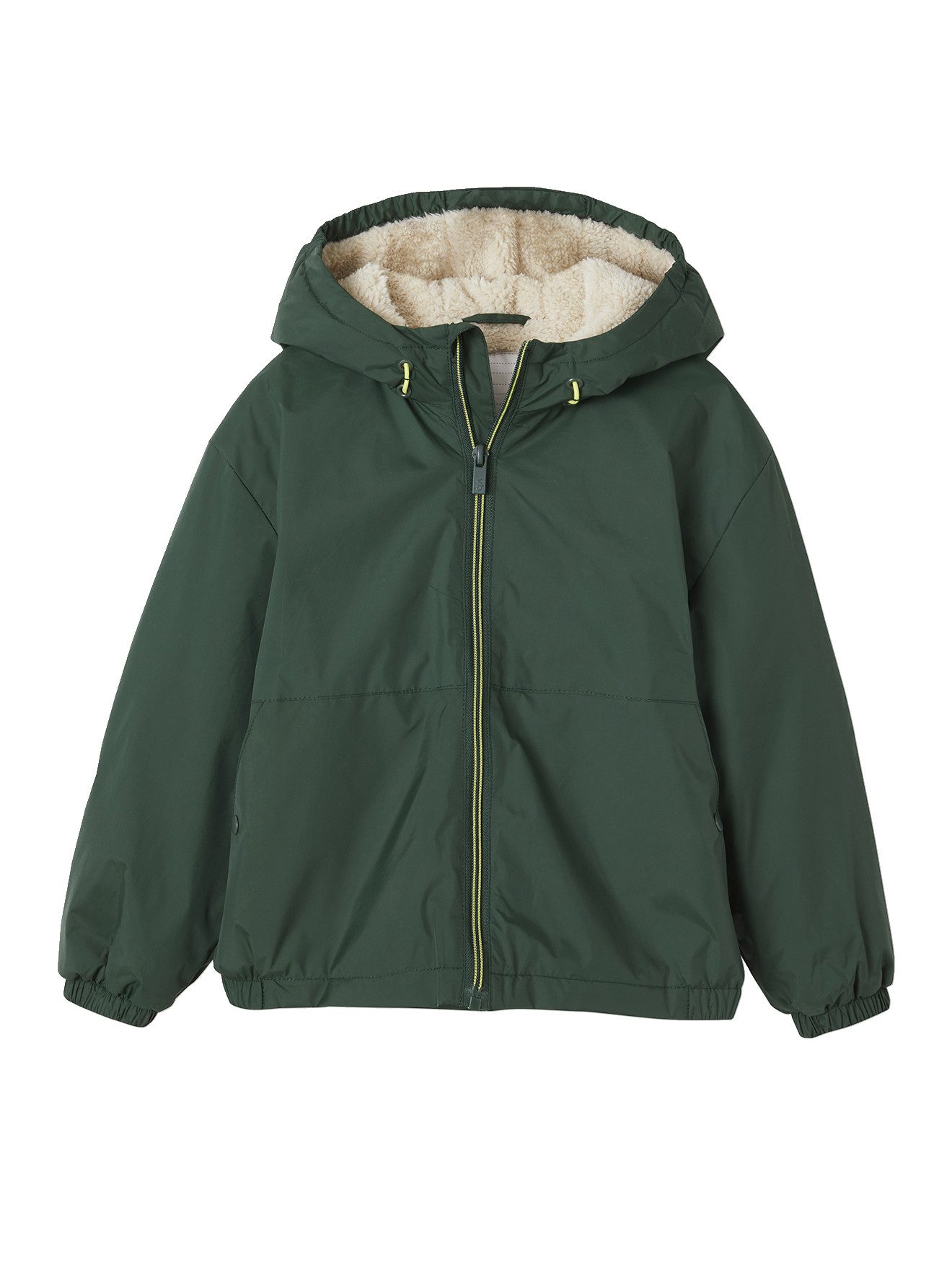 vertbaudet Regenjacke Jungen Anorak mit Teddyfleece-Futter