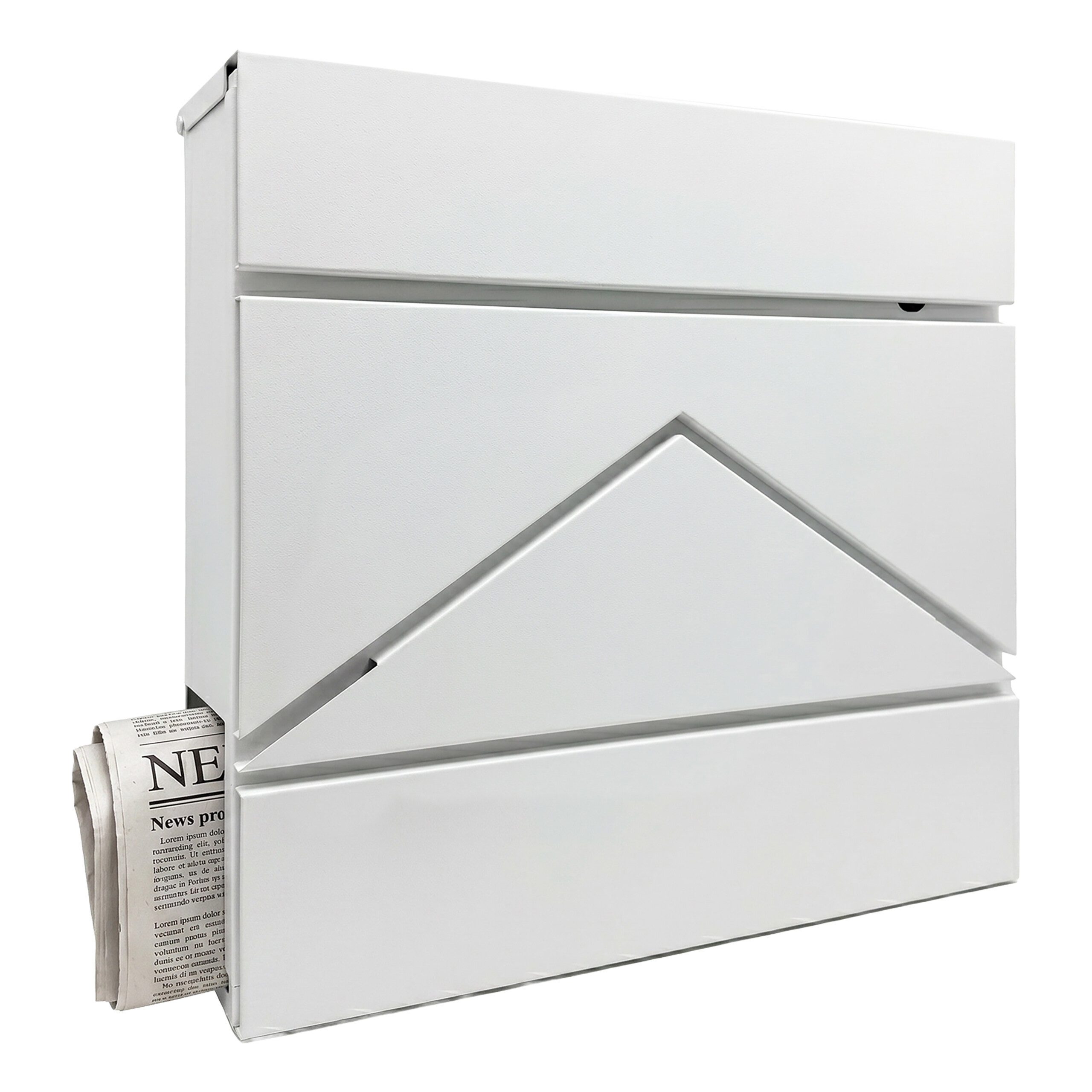 relaxdays Wandbriefkasten Metall Briefkasten mit Zeitungsfach, weiß