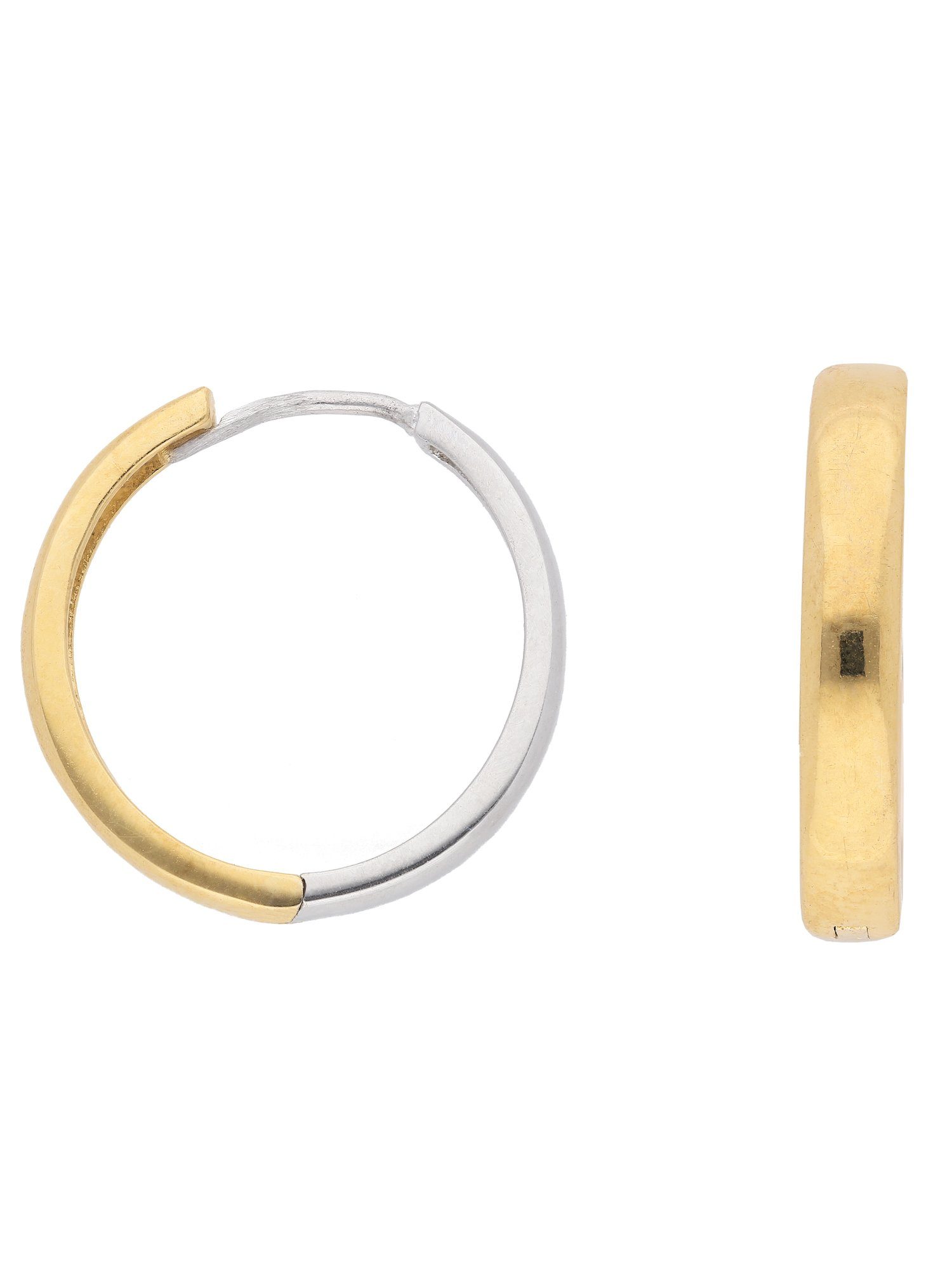 Adelia´s Paar Ohrhänger 585 Weißgold Ohrringe Creolen Ø 18,5 mm, Goldschmuck für Damen