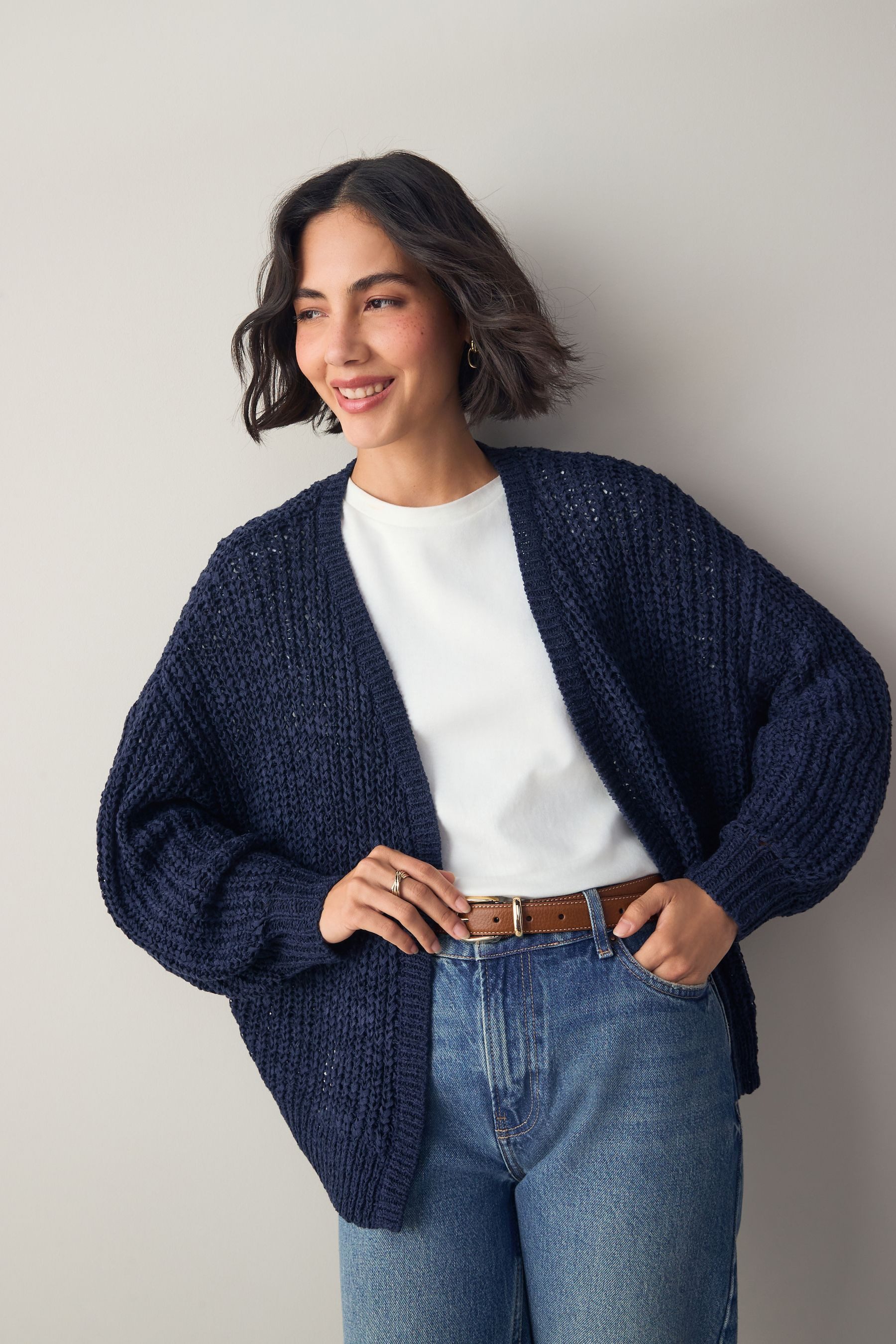 Next Strickjacke Strickjacke mit Zierstreifen (1-tlg) günstig online kaufen