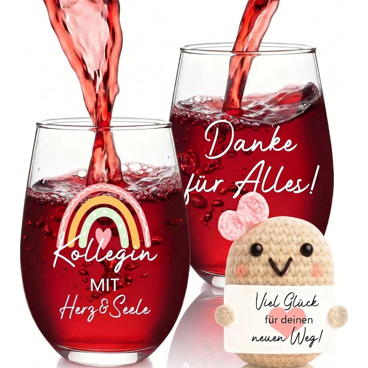 LuxusKollektion Tasse Abschiedsgeschenk Kollege Tasse & Glückskartoffel 550ml, Glas