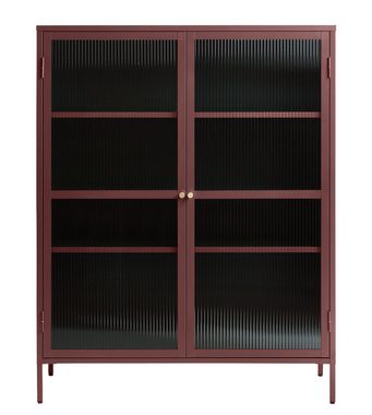 möbelando Highboard BRONCO (B/H/T: 110x140x40 cm), aus Metall in rot