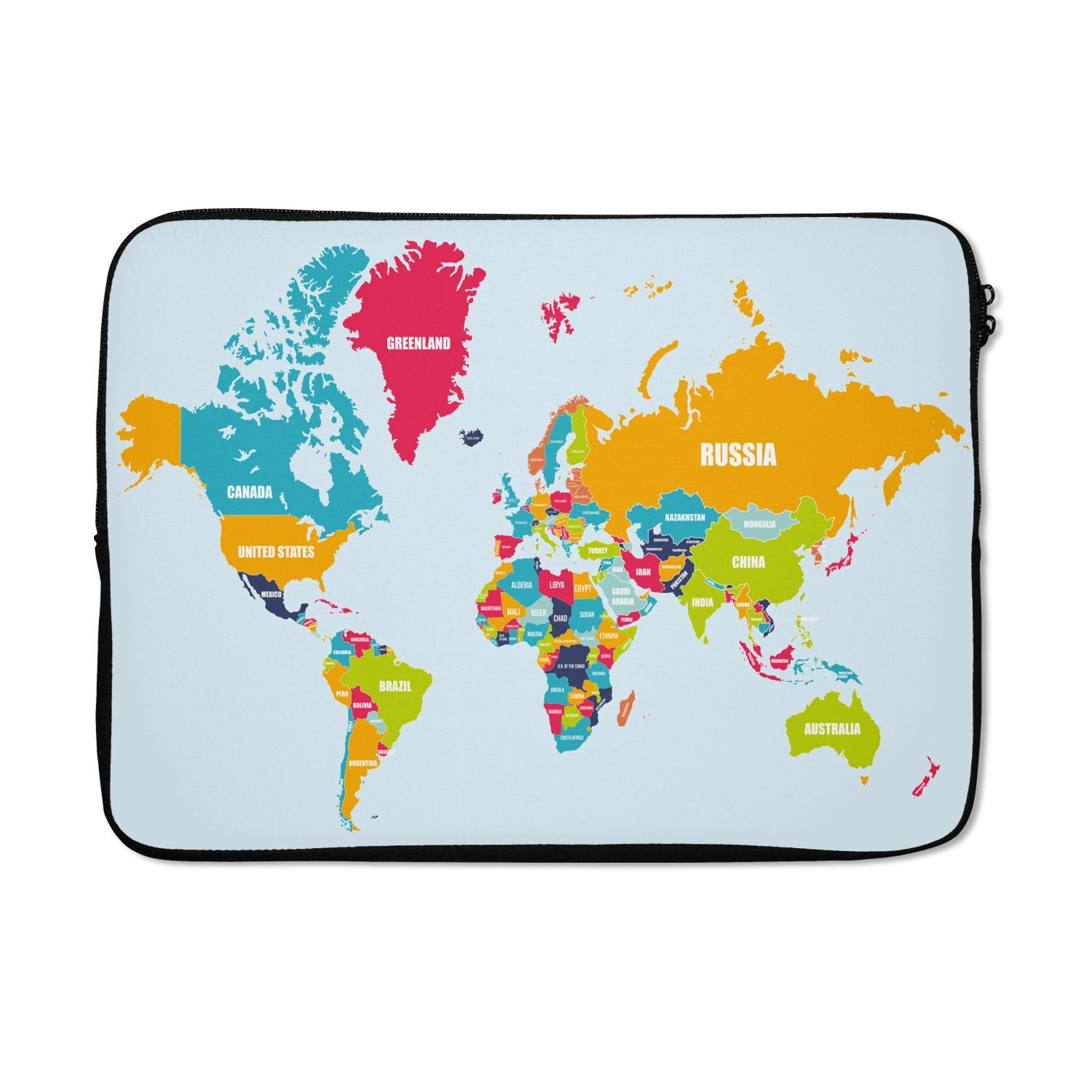MuchoWow Laptop-Hülle Weltkarte - Farben - Buchstaben - Kinder - Jungen -  Mädchen 13.3 Zoll, Laptopsleeve, weiches Innenfutter zum Schutz Kratzern,  Laptoptasche
