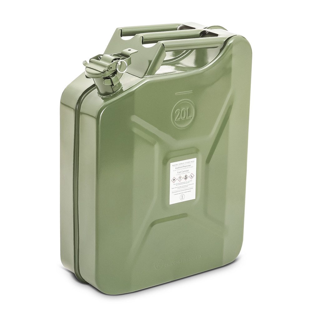Bagtecs Koffer Benzinkanister / Kraftstoffkanister Metal 20 Liter # JC3 Grün