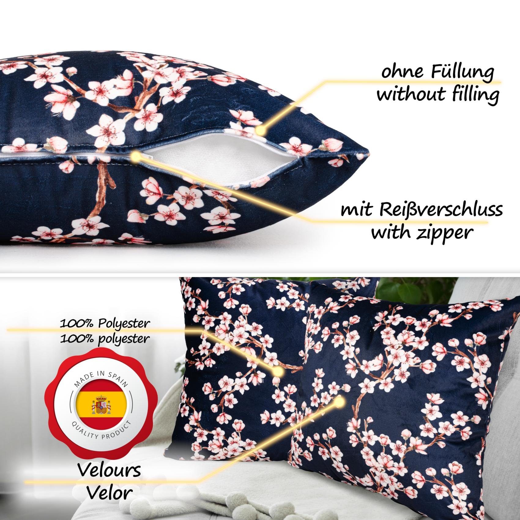 ANRO Dekokissen Verschiedene Kissenbezug Velours mit Motiv Zierkissen, Microfaser-Flanell