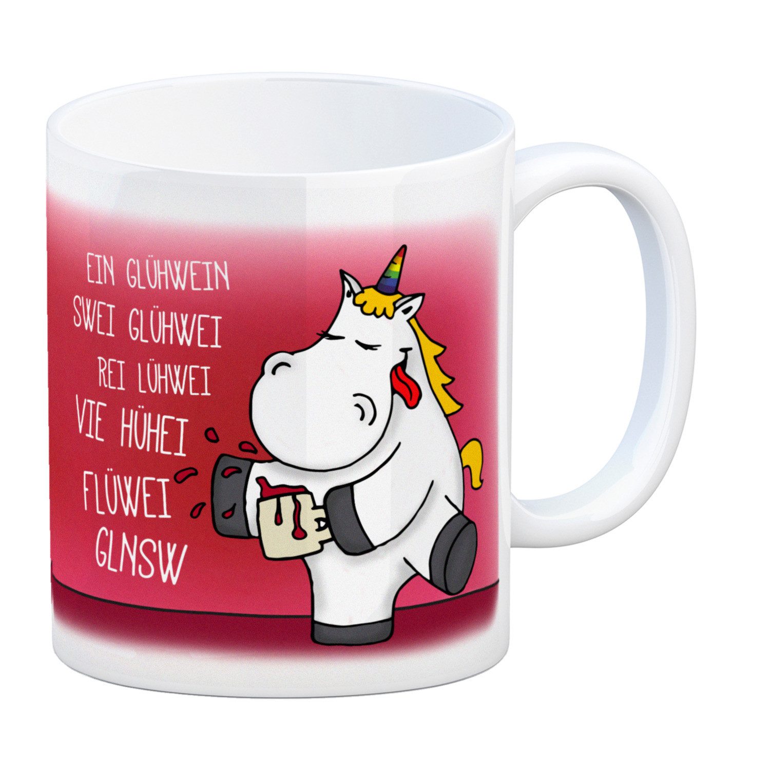 speecheese Tasse Honeycorns Kaffeebecher mit Einhorn Glühwein Motiv Teetasse