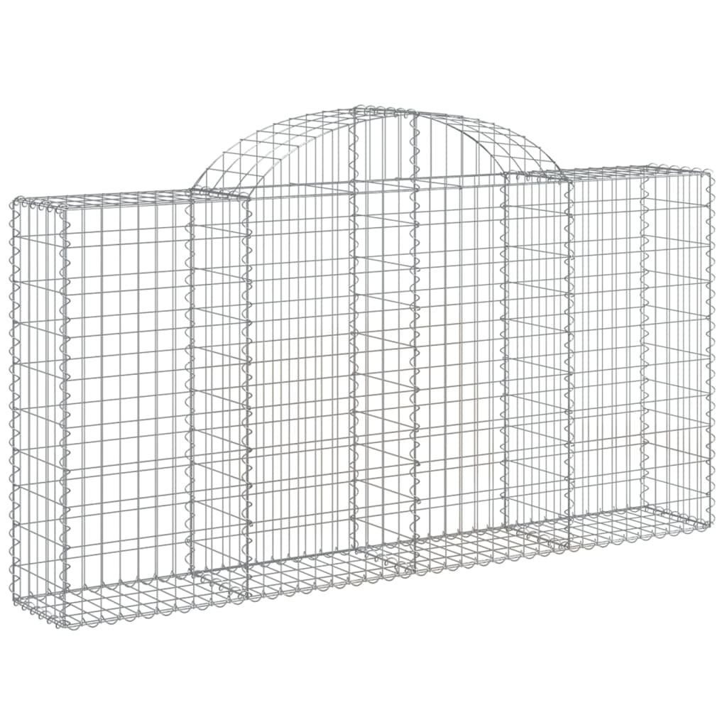 Blumentopf Gabionen mit Hochbogen 3 Stk. 200x30x100/120cm Verzinktes Eisen