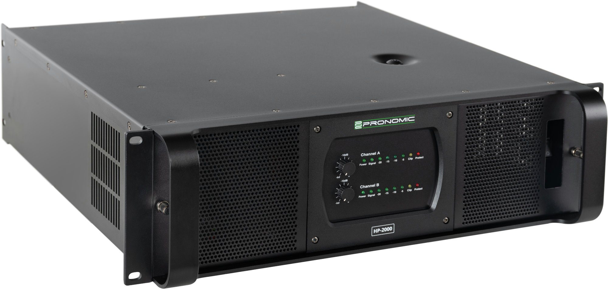 Pronomic HP-2000 Endstufe 2x 4500 Watt Audioverstärker (Anzahl Kanäle: 2, 9000 W, Zweikanalige Endstufe mit wählbarer Eingangsverstärkung)