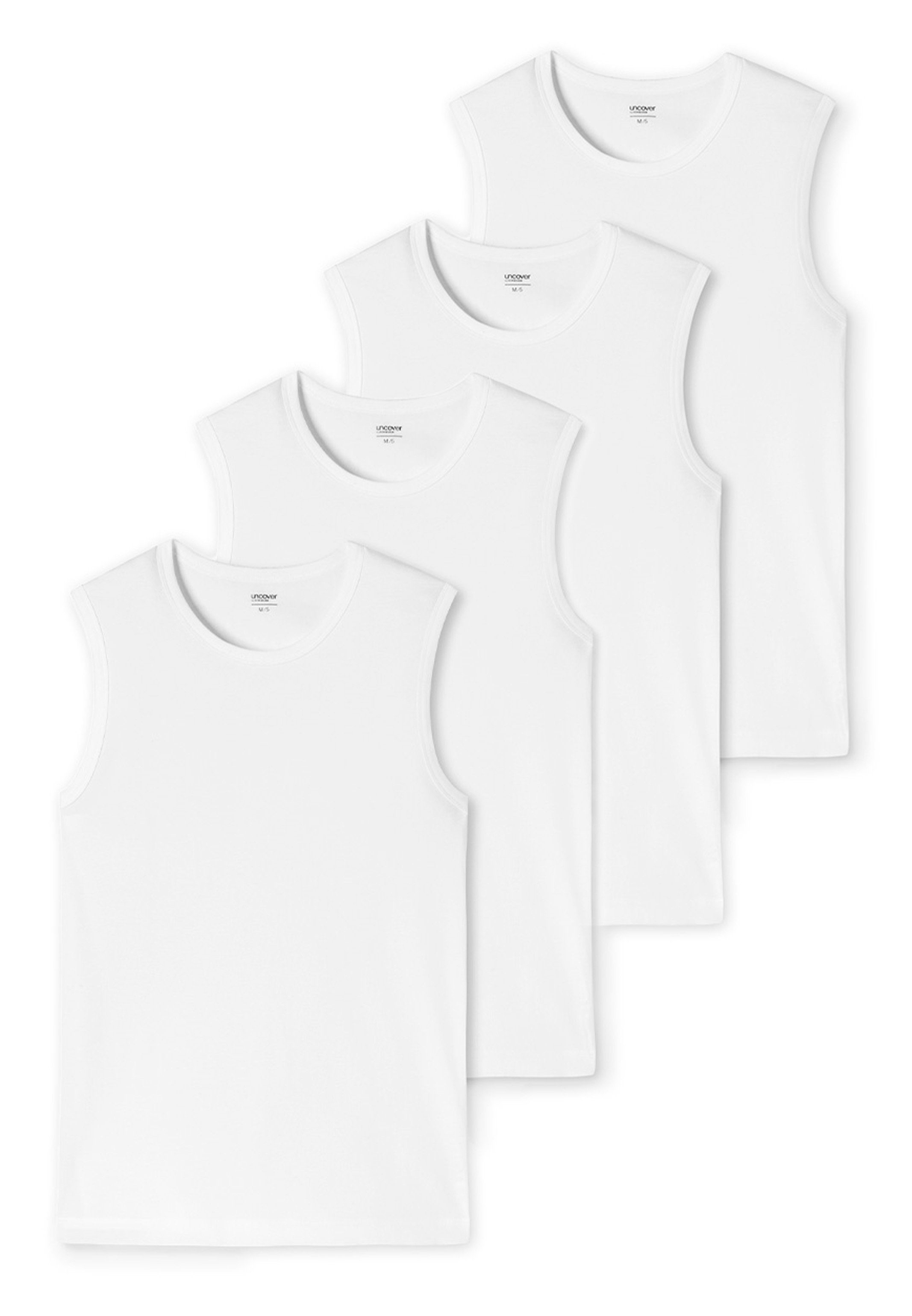 uncover by SCHIESSER Unterhemd 4er Pack Basic (Spar-Set, 4-St) Unterhemd / Tanktop - Baumwolle - Tank Tops mit perfekter Passform Weiß