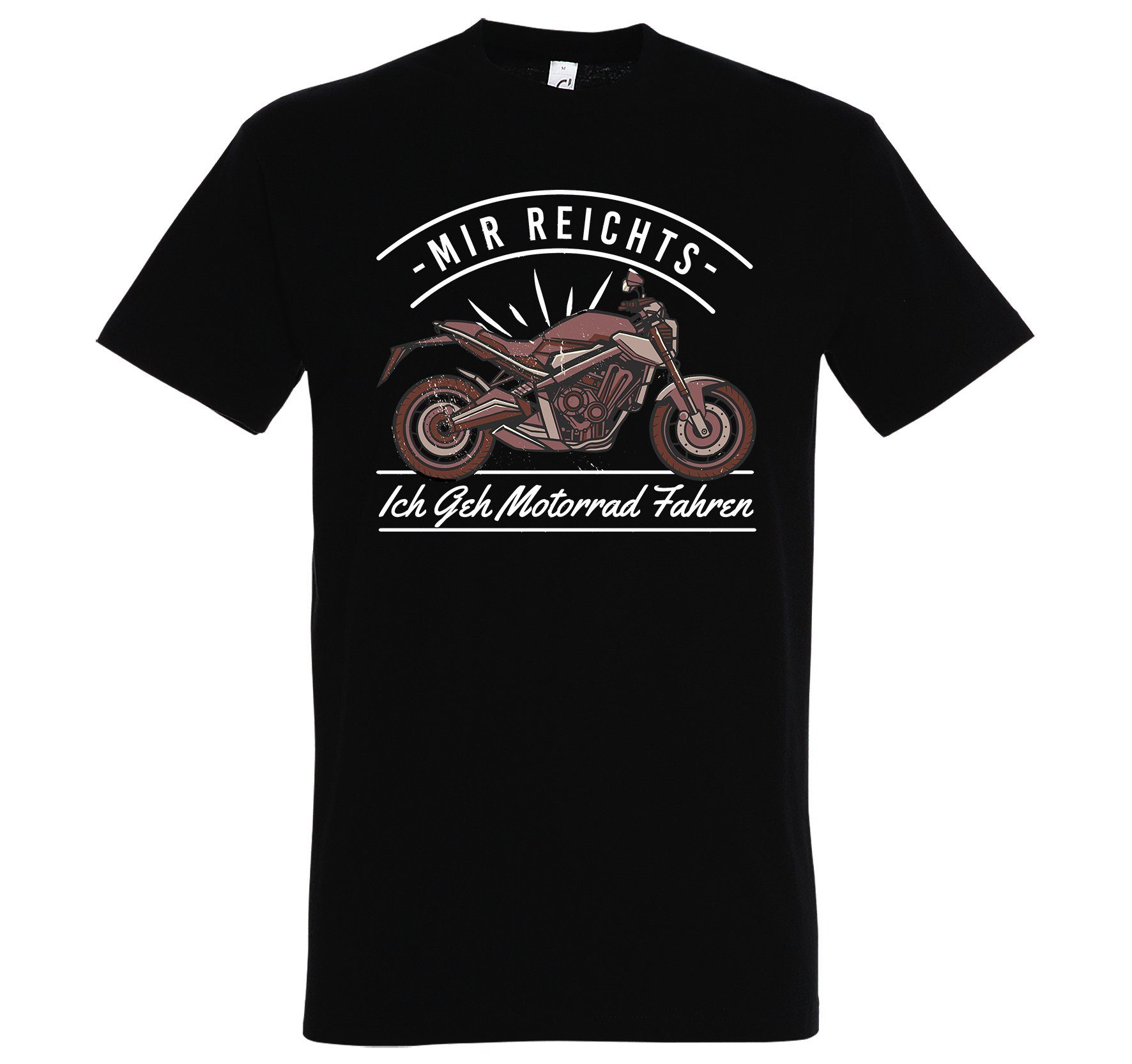 Frontprint Herren Motorrad Schwarz Youth Shirt lustigem Designz mit Ich T-Shirt Fahren Geh