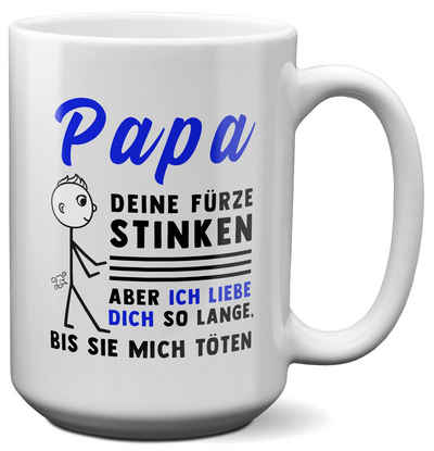 22Feels Tasse Papa Geschenk Fürze Stinken Vatertag Vater Geburtstag Weihnachten Papi, Keramik, XL, Made In Germany, Spülmaschinenfest