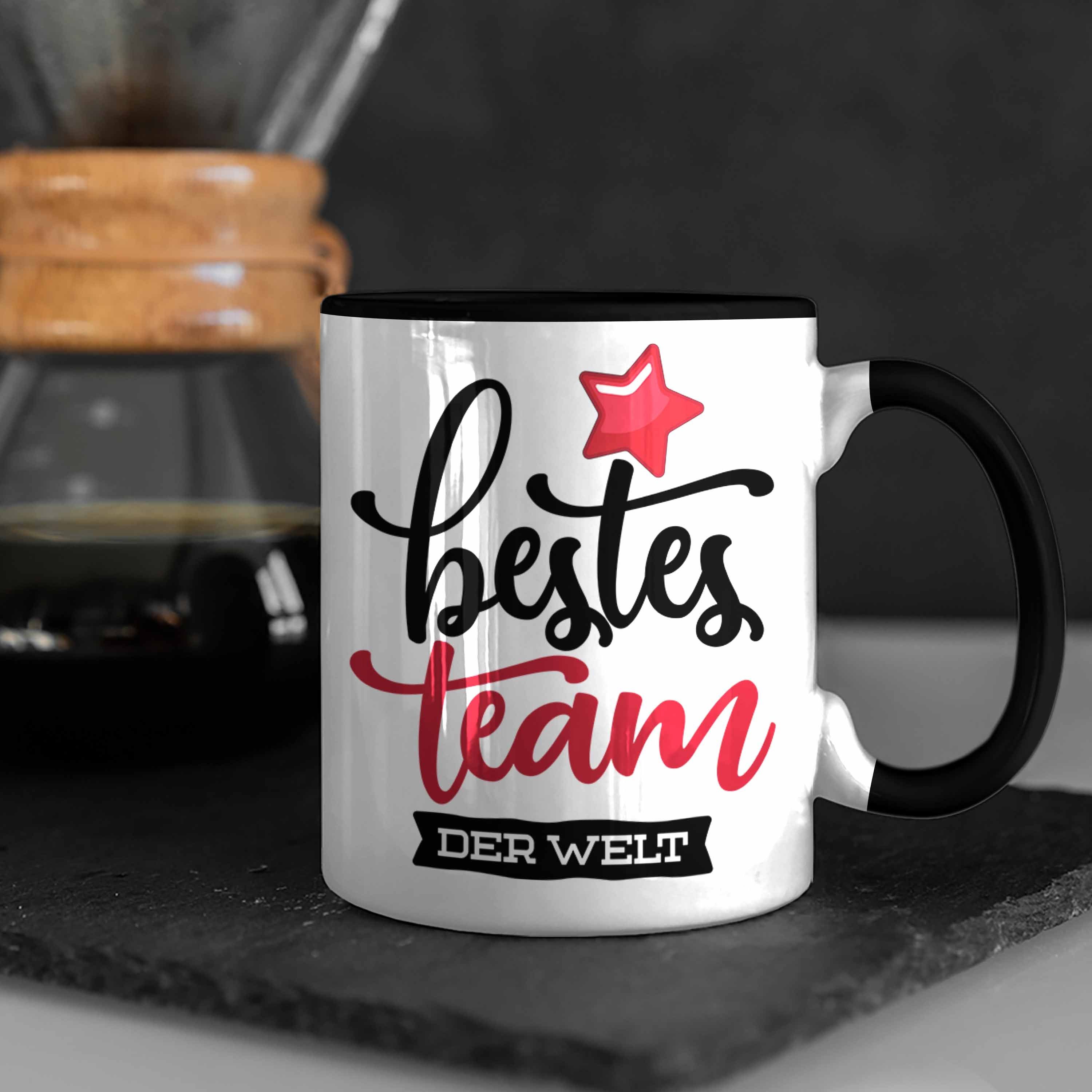 Trendation Team Geschenkidee beste für Schwarz Tasse der Kaffeetassen Welt Team