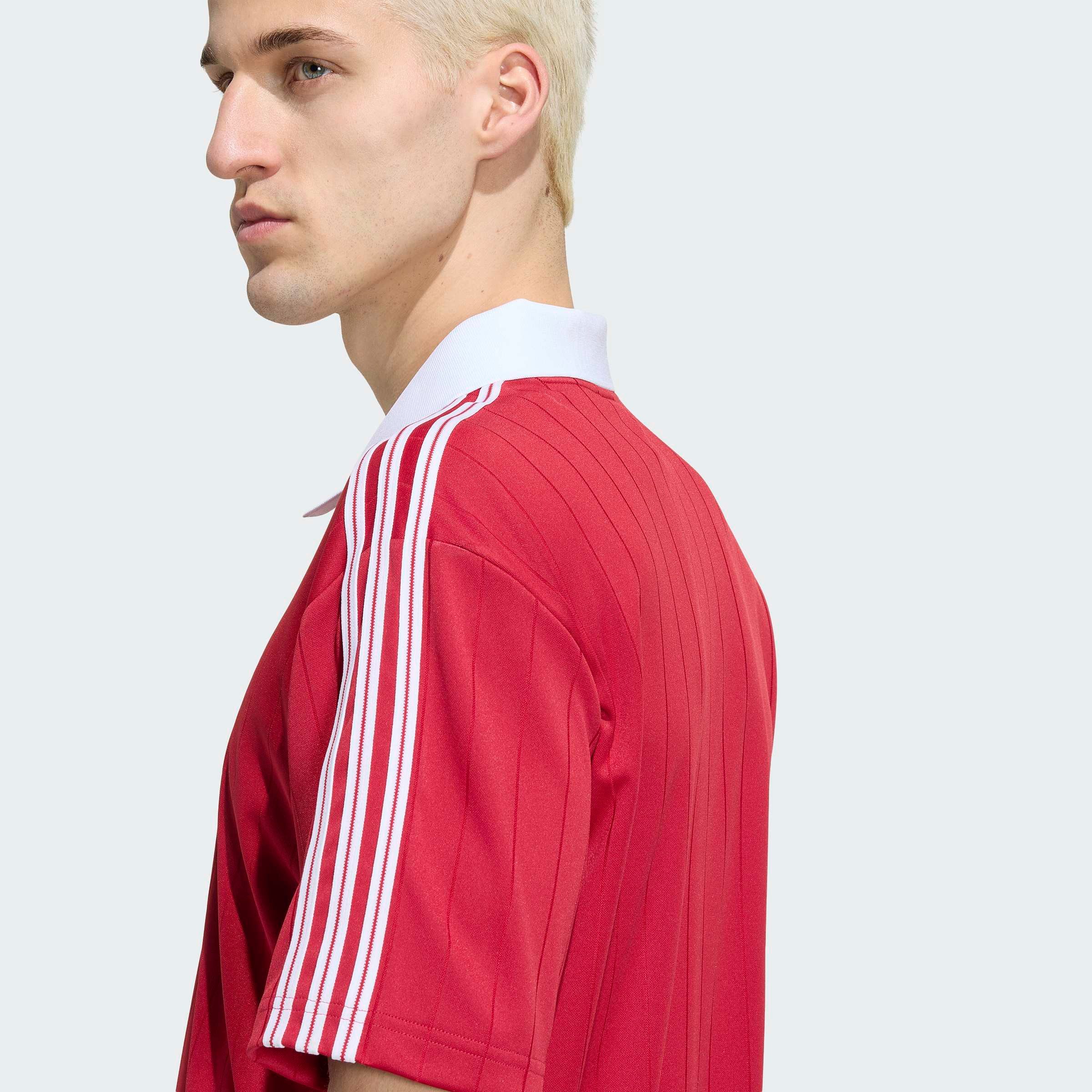 adidas Originals Poloshirt PINSTR JSY sportlicher Stil, ohne Verschluss, aus Polyester, Kurzarm