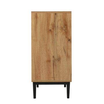 BlingBin Sideboard Anrichte Breite 160CM (1 St), sideboard aus Holz, mit drei Türen und Regalen, 160 x 35 x 76 cm