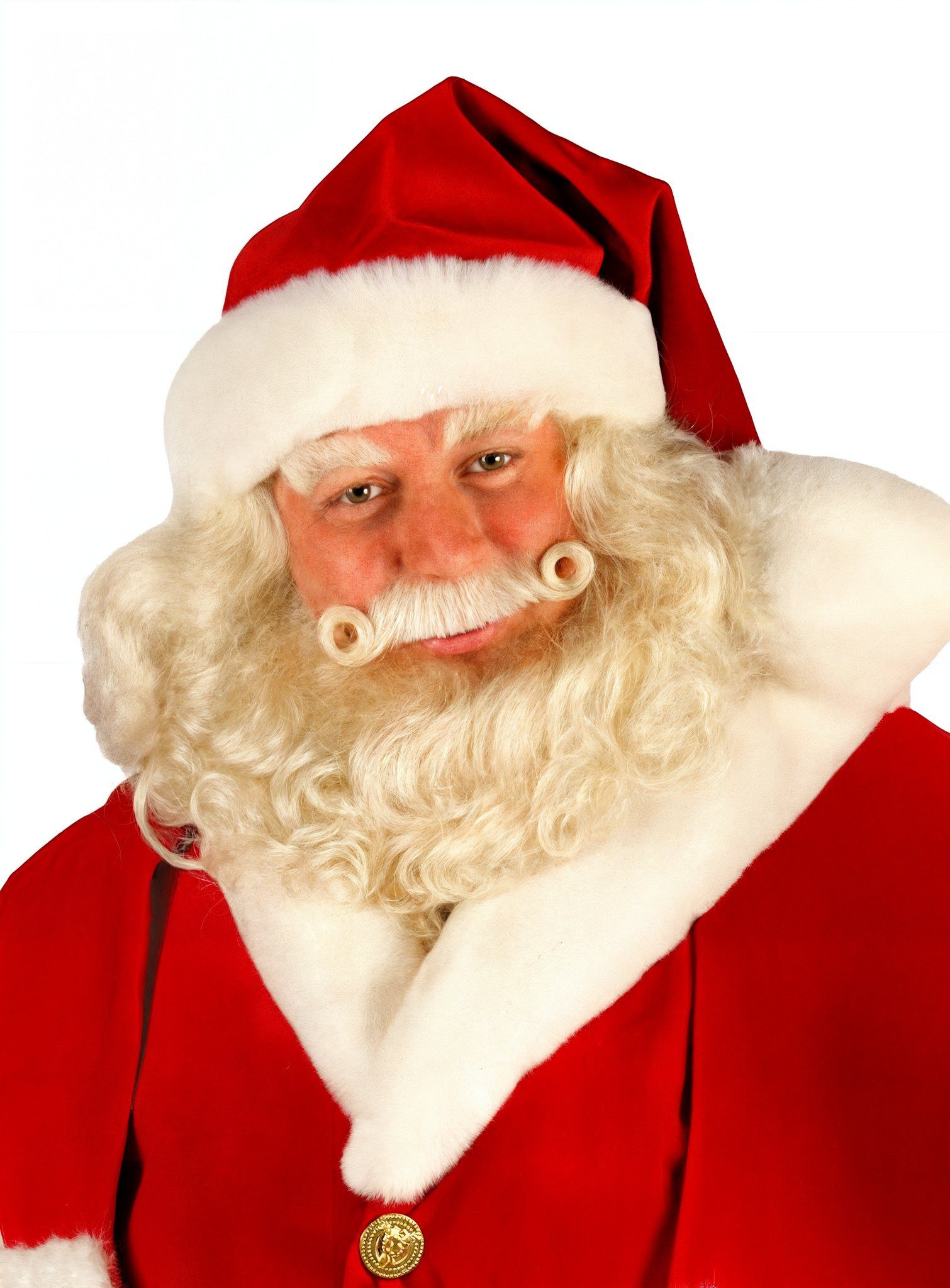 thetru Kostüm Weihnachtsmütze mit großem Bommel - Weihnachtsmann, Hochwertige Mütze für Nikolaus und Weihnachtsmann