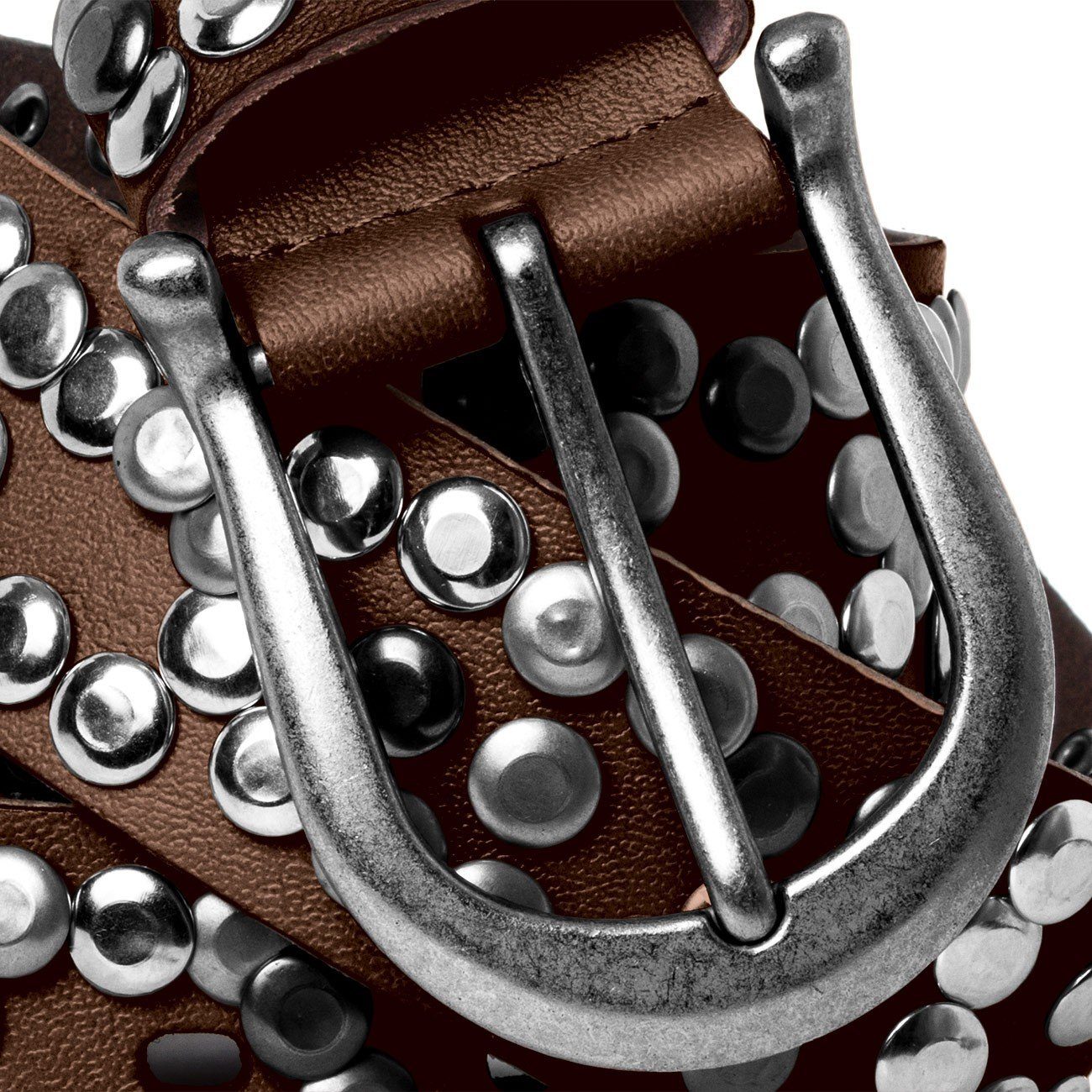 Caspar Nietengürtel GU223L Damen Vintage Gürtel aus Leder günstig online kaufen